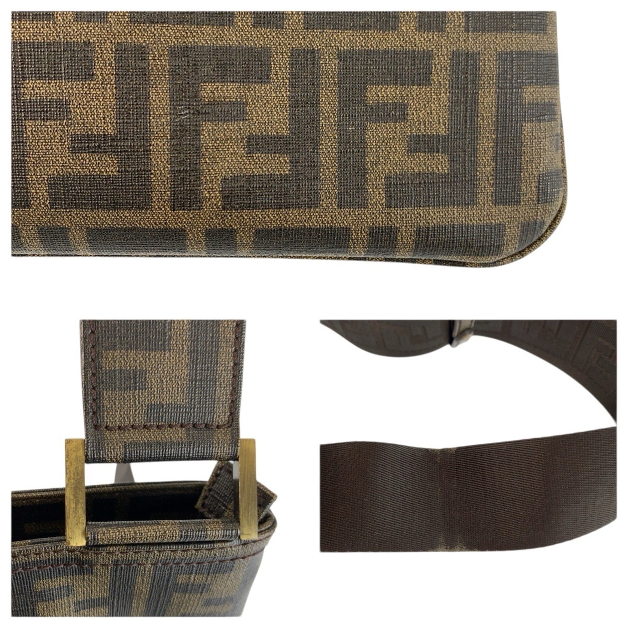 Fendi Brown Pvc Pochette Shoulder Bag (Pre-Owned)