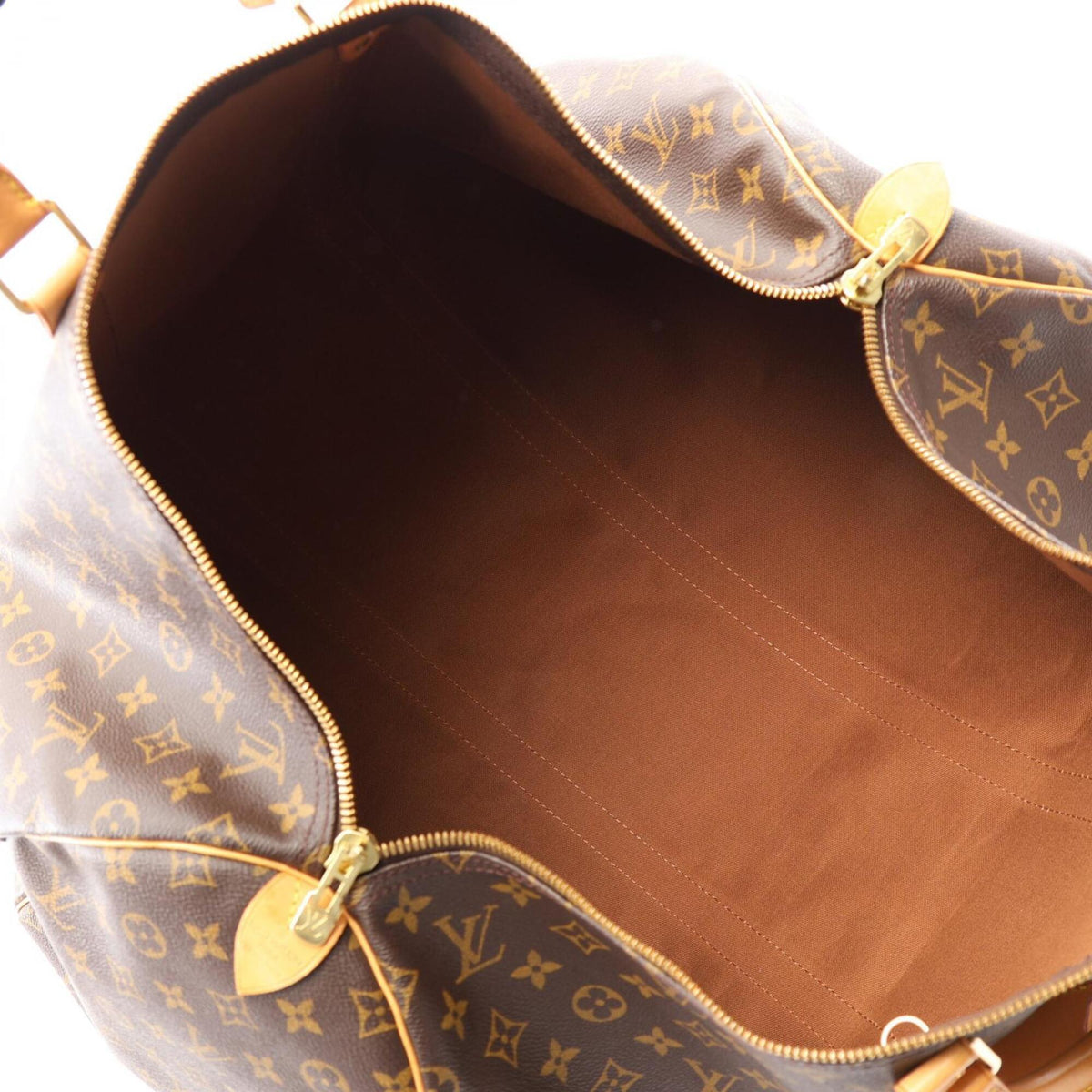 Louis Vuitton Brown Coated Canvas Monogram Leather Boston Bag Handbag (Pre-Owned)