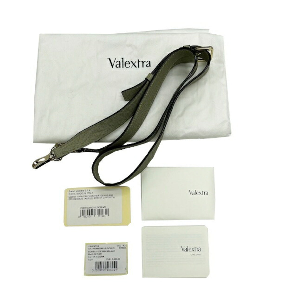 Valextra Green Leather Handbag Shoulder Bag (Pre-Owned)
