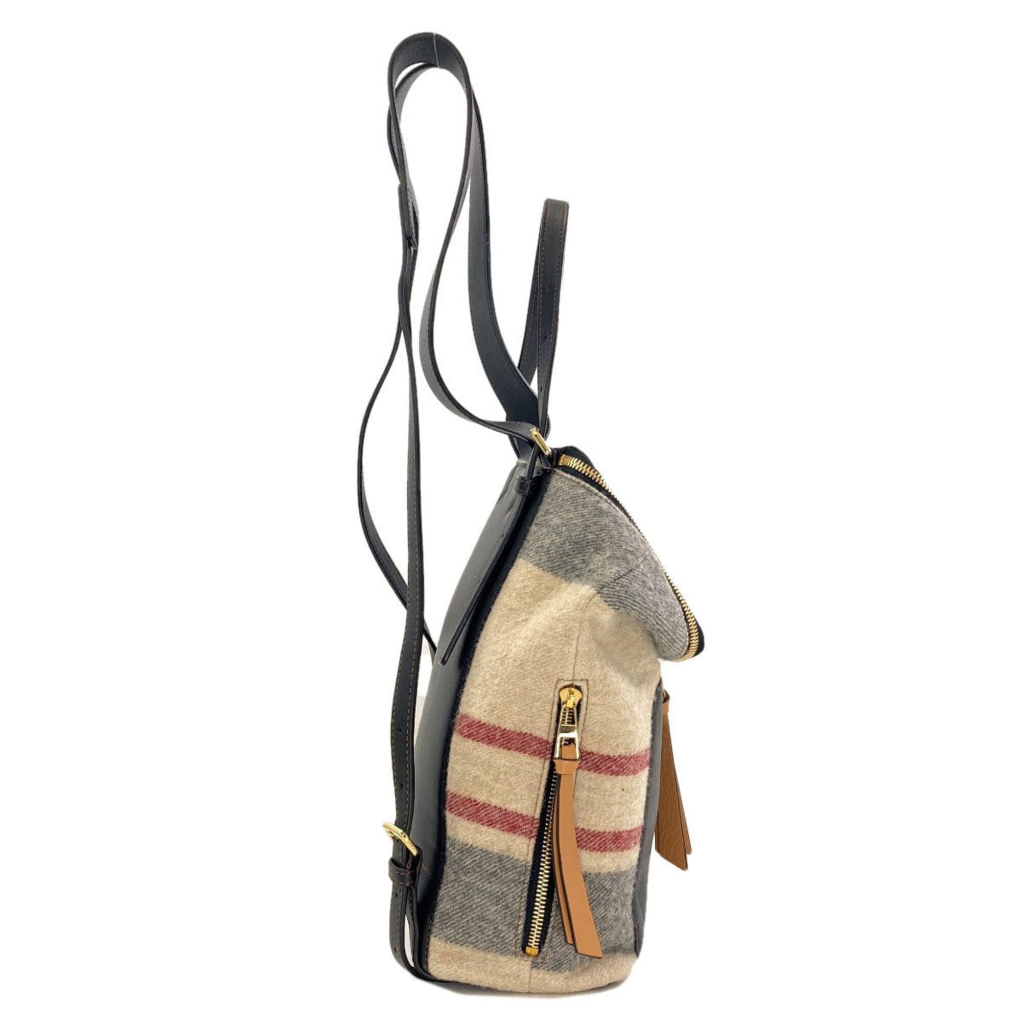 Loewe Beige Black Wool Leather Backpack (Pre-Owned)