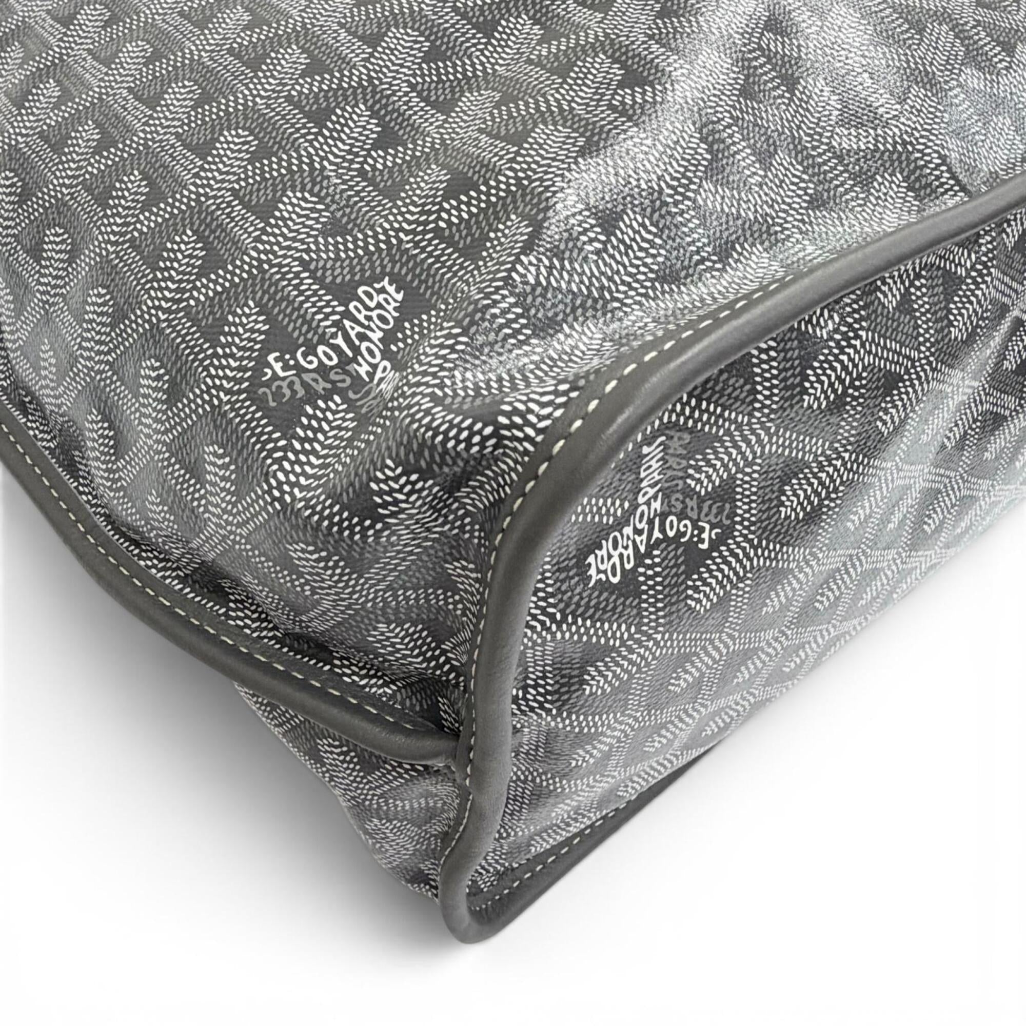 Goyard Gray Leather Canvas Pouch Tote Bag (Pre-Owned)