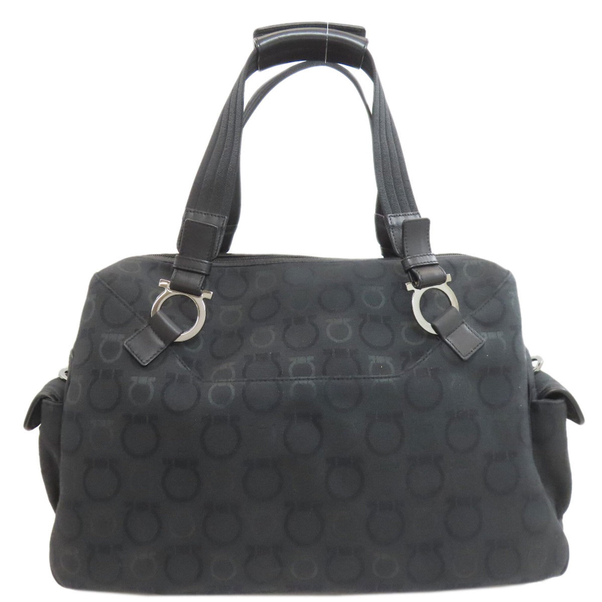 Salvatore Ferragamo Black Canvas Boston Bag (Pre-Owned)