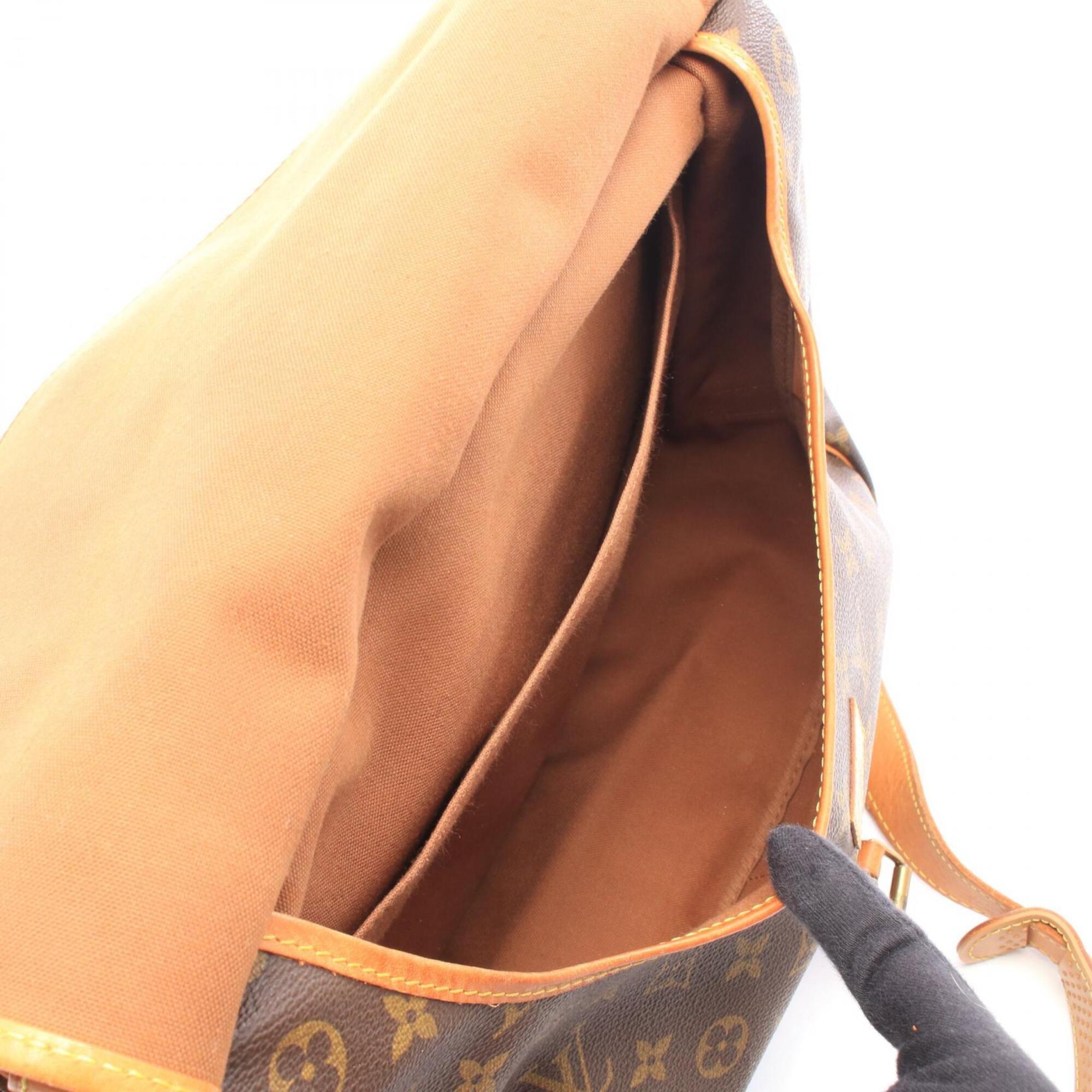 Louis Vuitton Brown Coated Canvas Leather Handbag Shoulder Bag (Pre-Owned)