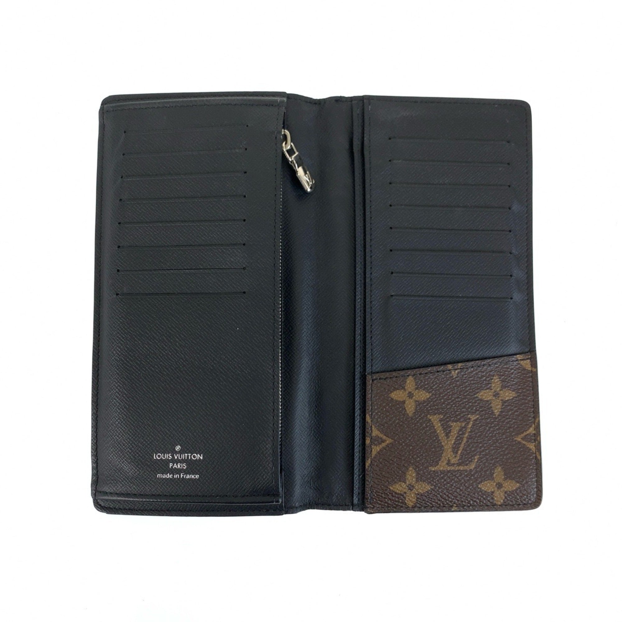 Louis Vuitton Black Brown Monogram Macassar Pvc Long Wallet (Bi-Fold) (Pre-Owned)
