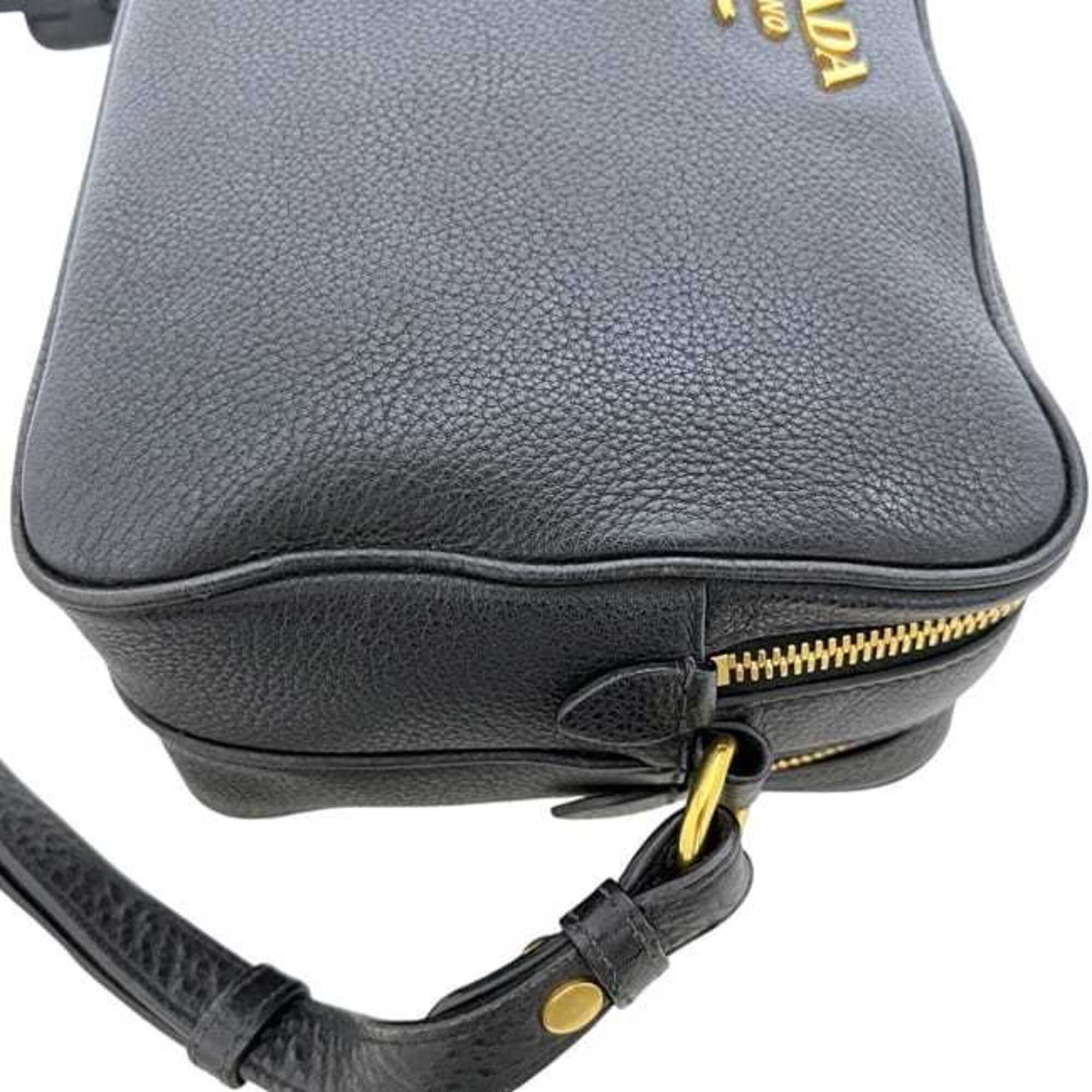 Prada Black Nero Leather Shoulder Bag (Pre-Owned)