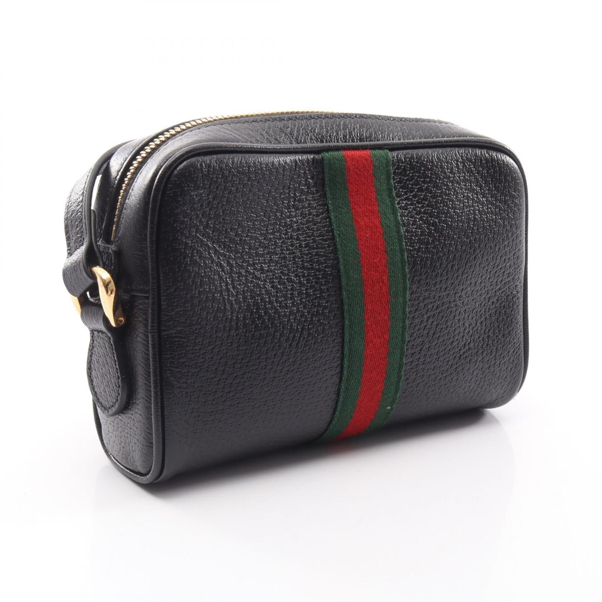 Gucci Black Multi-Color Leather Handbag Shoulder Bag (Pre-Owned)