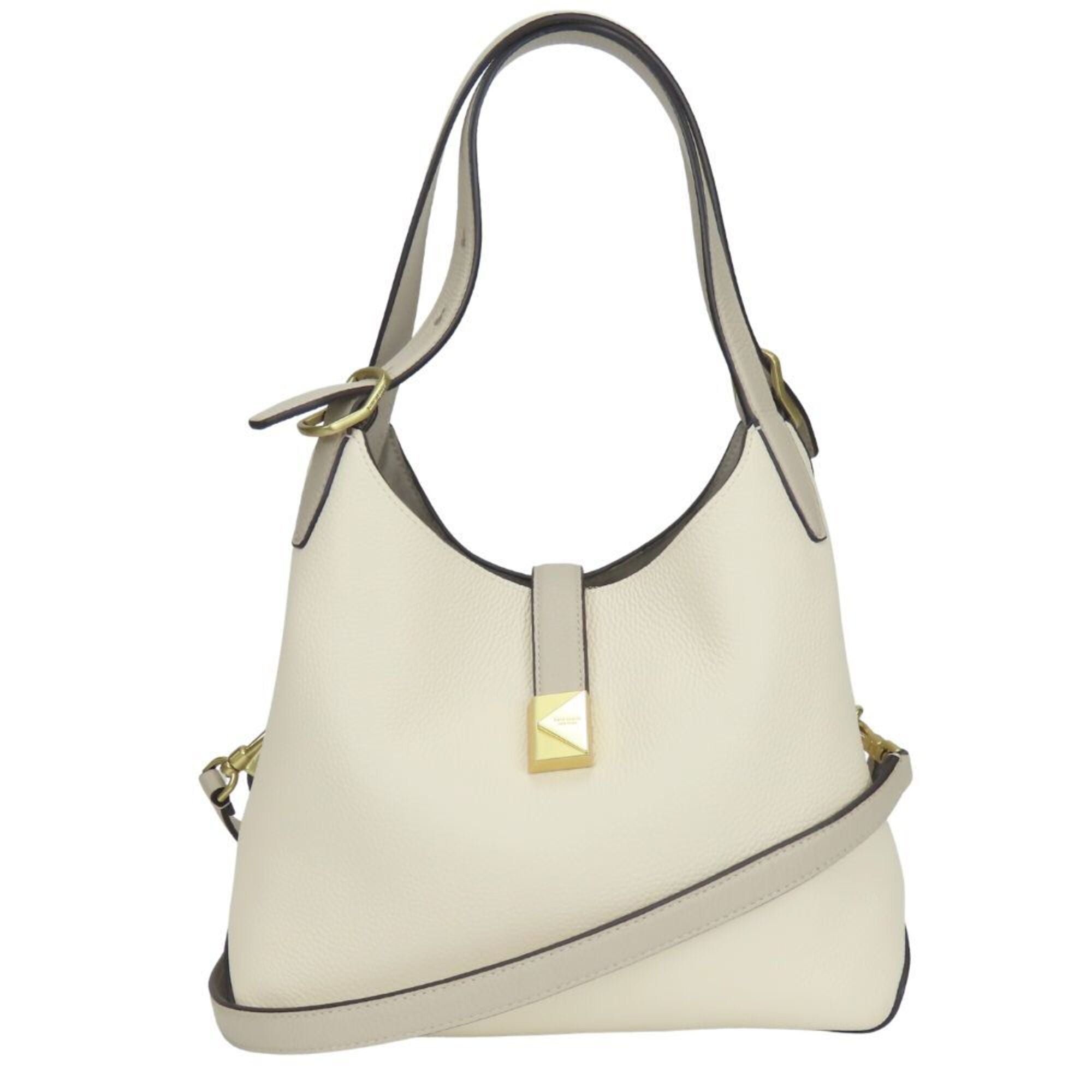 Kate Spade Grayish Ivory Leather Handbag (Pre-Owned)
