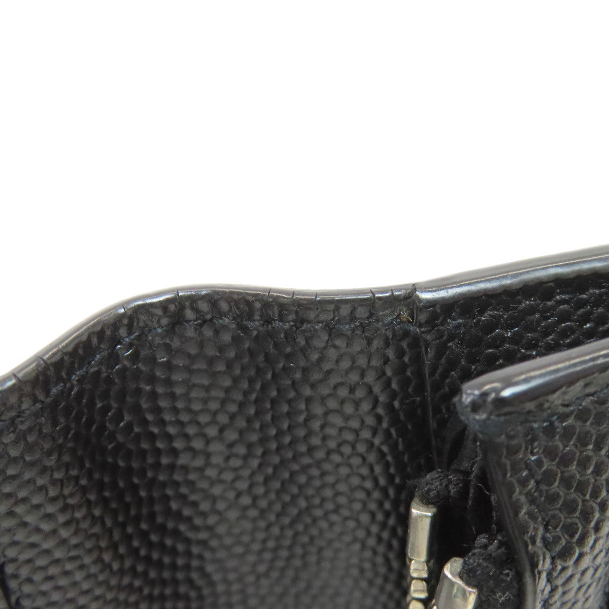 Yves Saint Laurent Black Leather Long Wallet (Bi-Fold) (Pre-Owned)