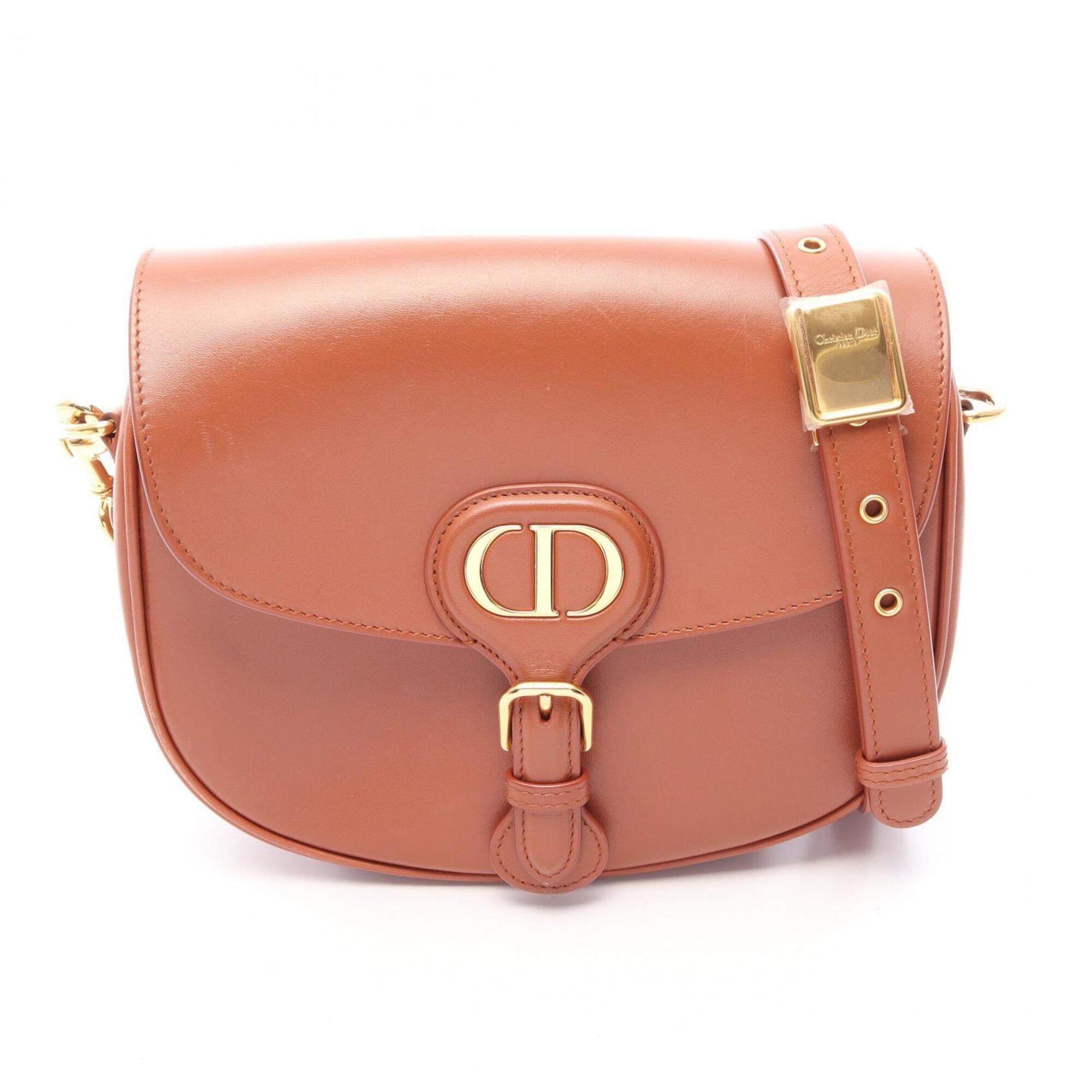 Christian Dior Brown Leather Handbag Shoulder Bag (Pre-Owned)