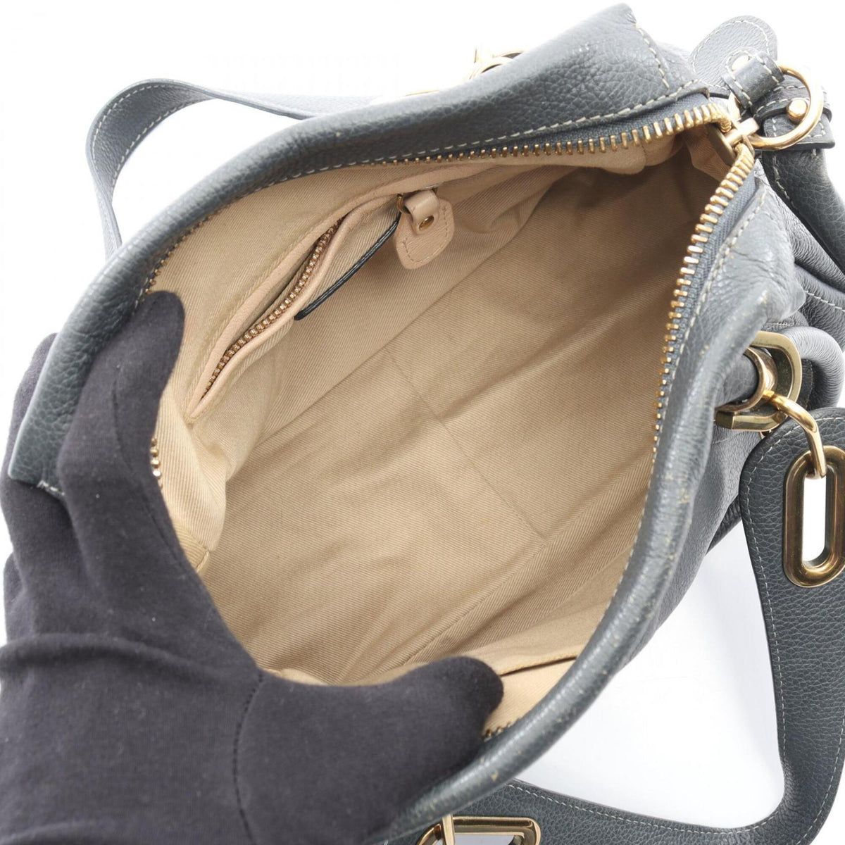 Chloé Gray Leather Handbag (Pre-Owned)