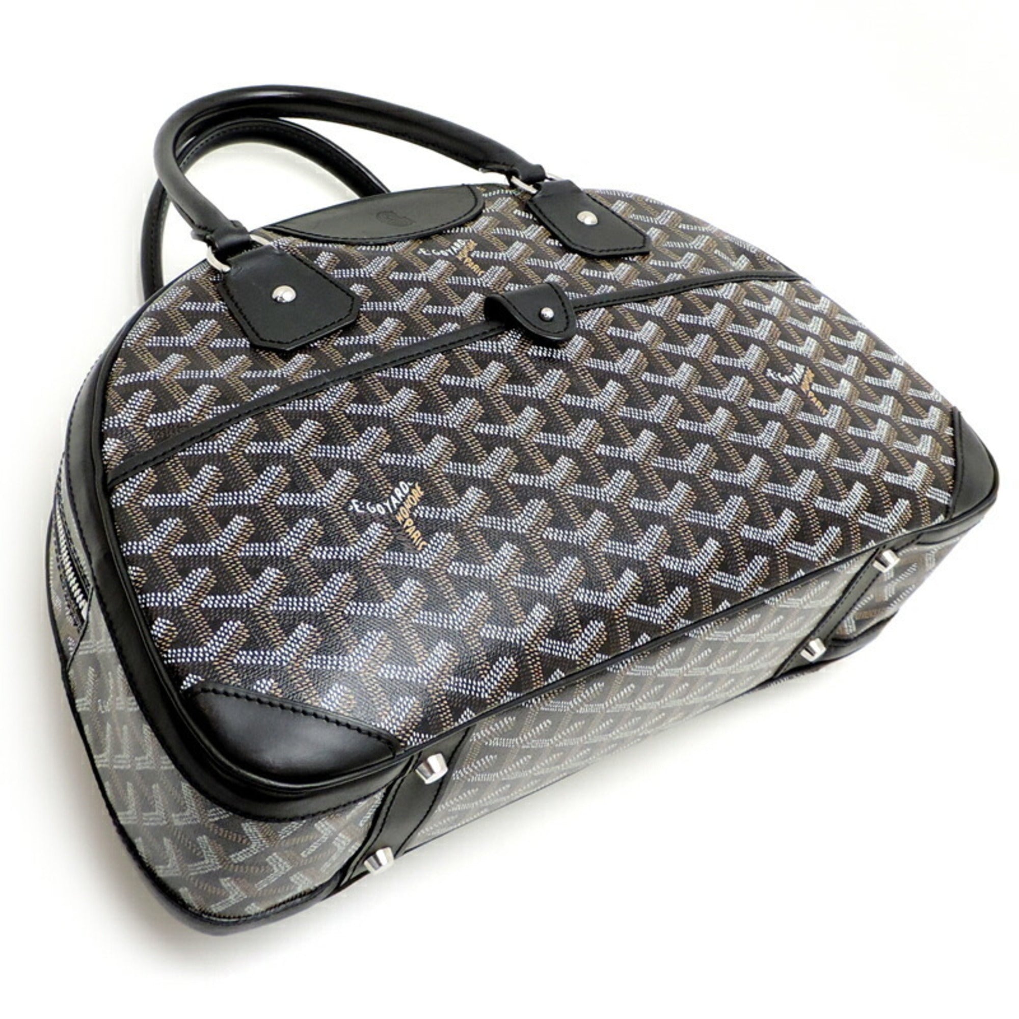 Goyard Black Coated Canvas Boston Bag (Pre-Owned)