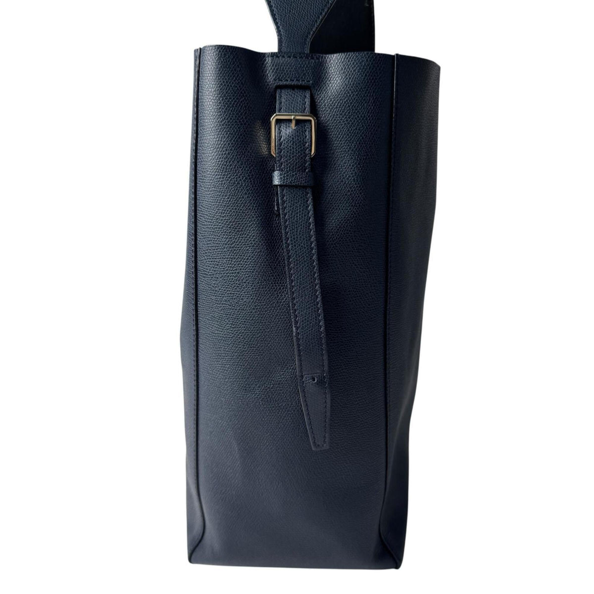 Valextra Navy Leather Pouch Tote Bag (Pre-Owned)