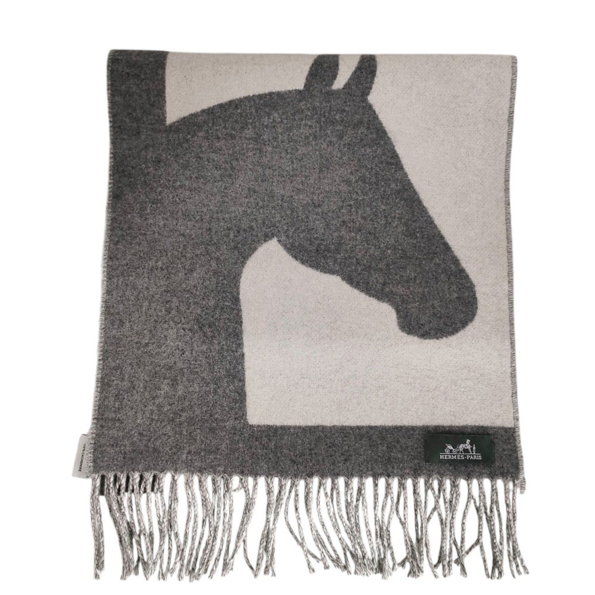 Hermes Kara Gray Off-White Cashmere (Pre-Owned)