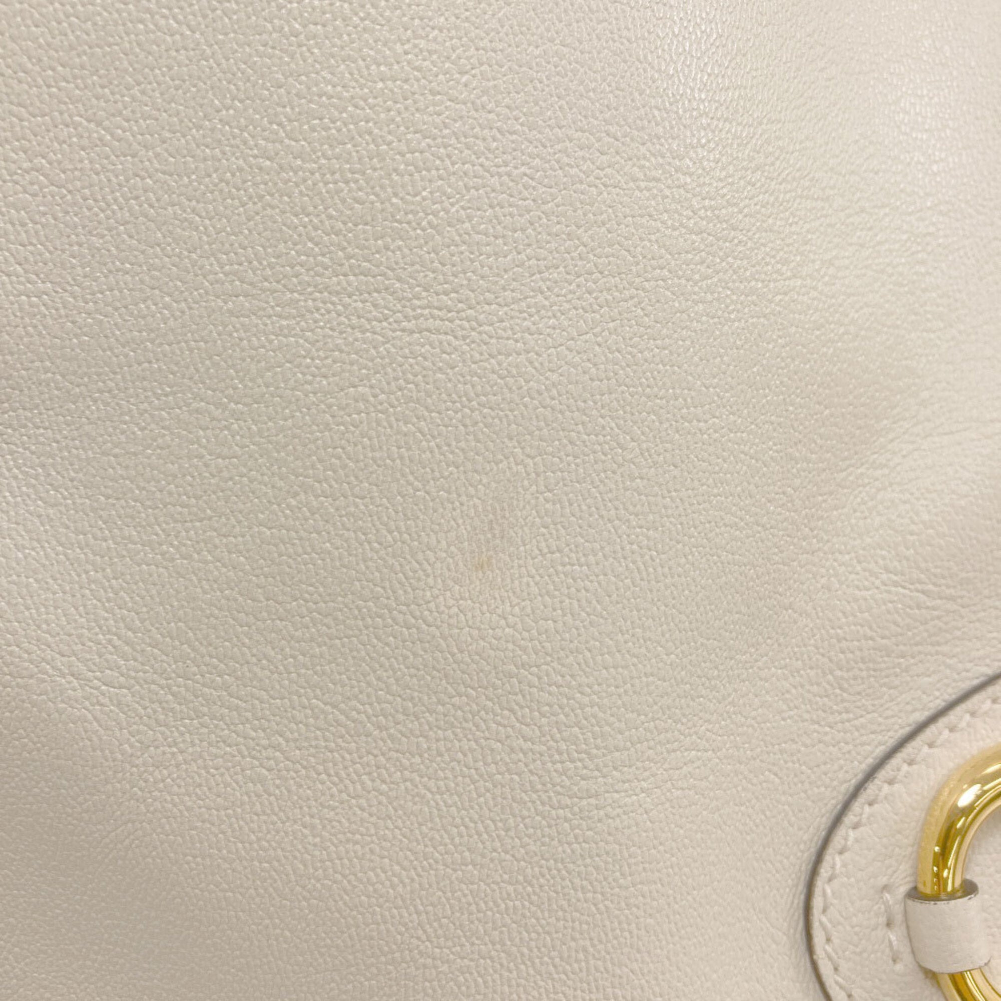 Gucci Cream Leather Tote Bag (Pre-Owned)