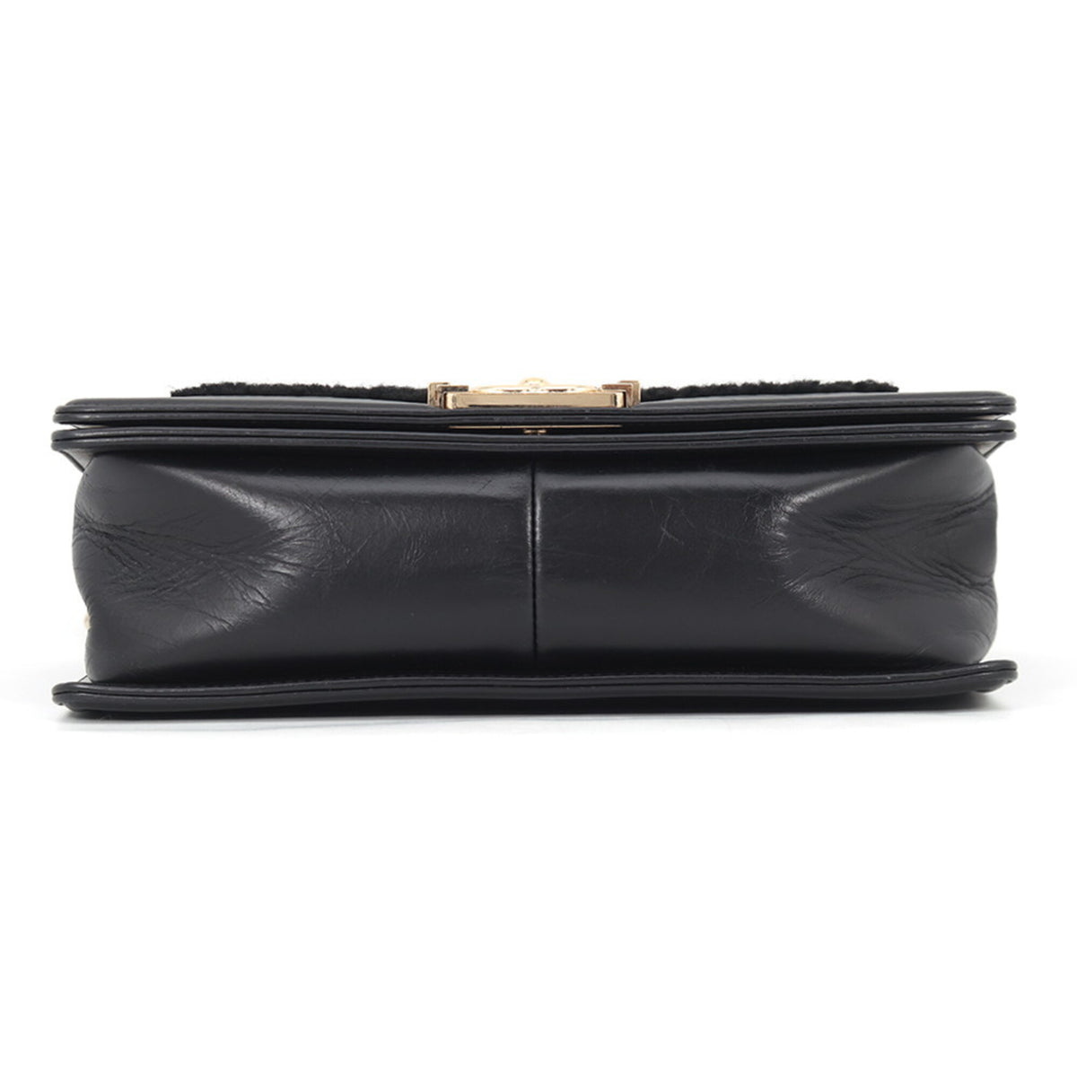 Chanel Boy Chanel Black Leather Handbag Shoulder Bag (Pre-Owned)