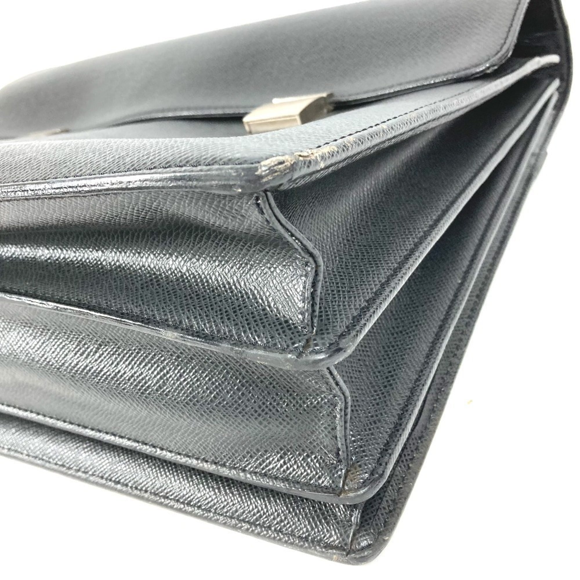 Louis Vuitton Ardoise Black Taiga Leather Briefcase Handbag (Pre-Owned)