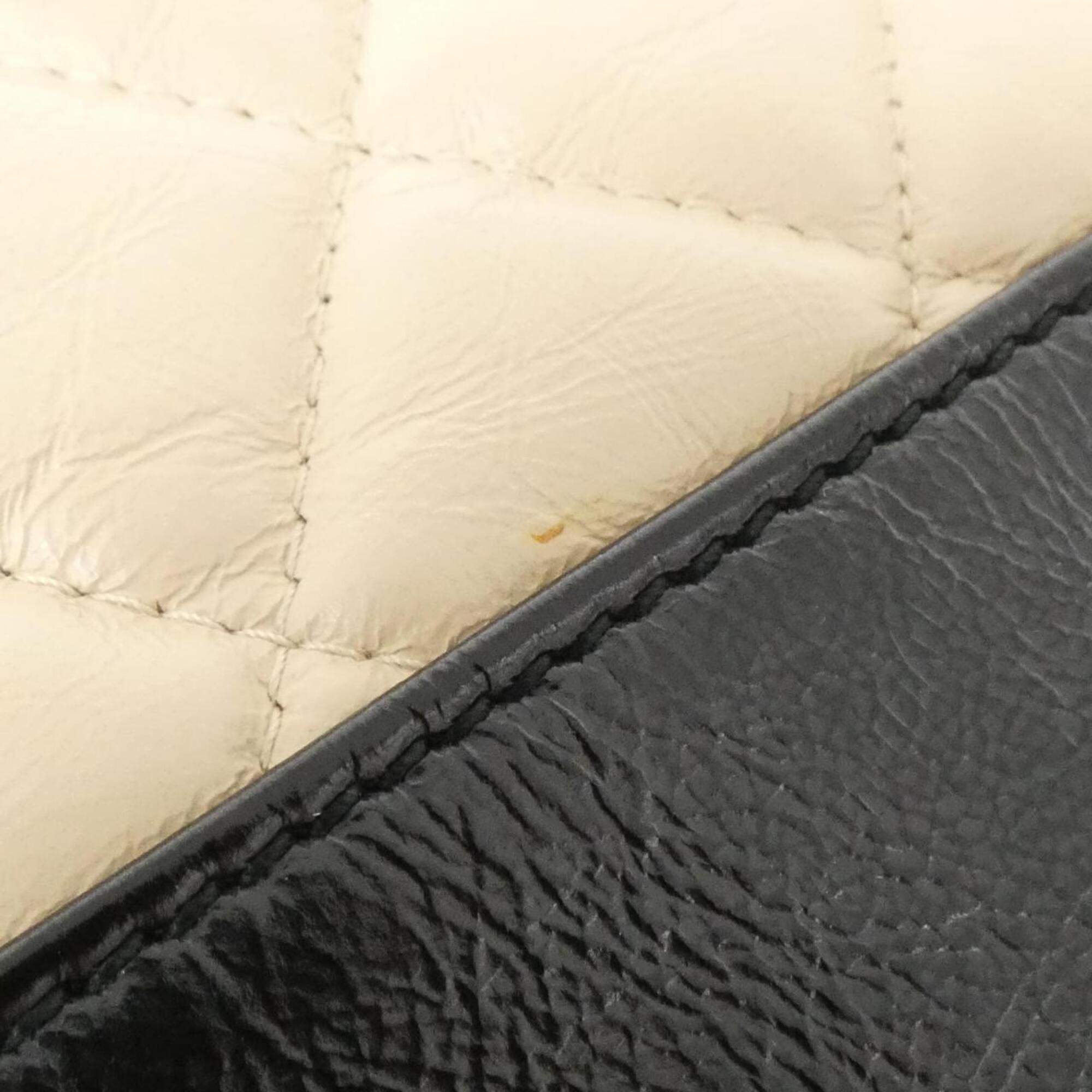 Chanel Beige Black Leather Handbag Pouch (Pre-Owned)