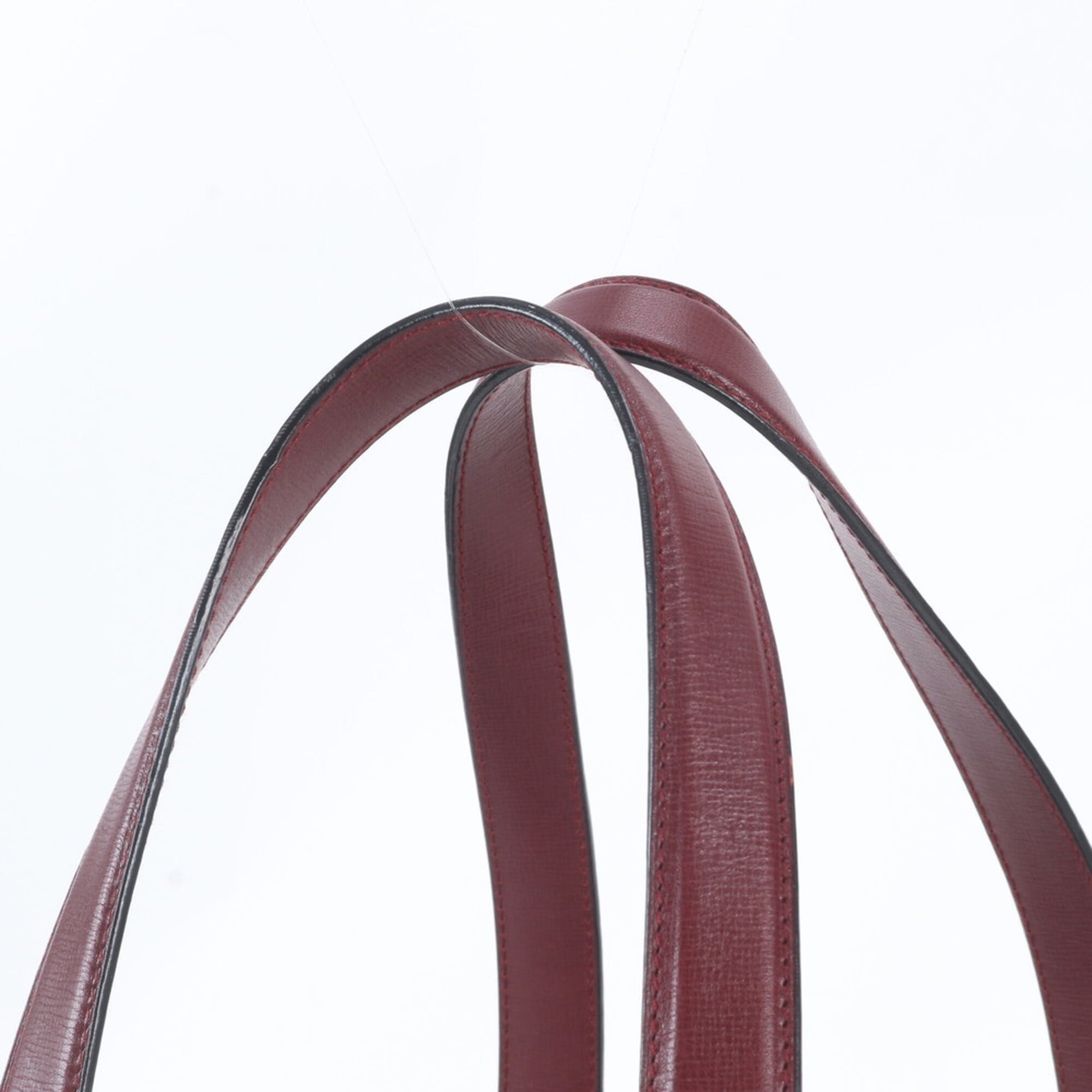 Cartier Must Wine Red Leather Handbag Tote Bag (Pre-Owned)