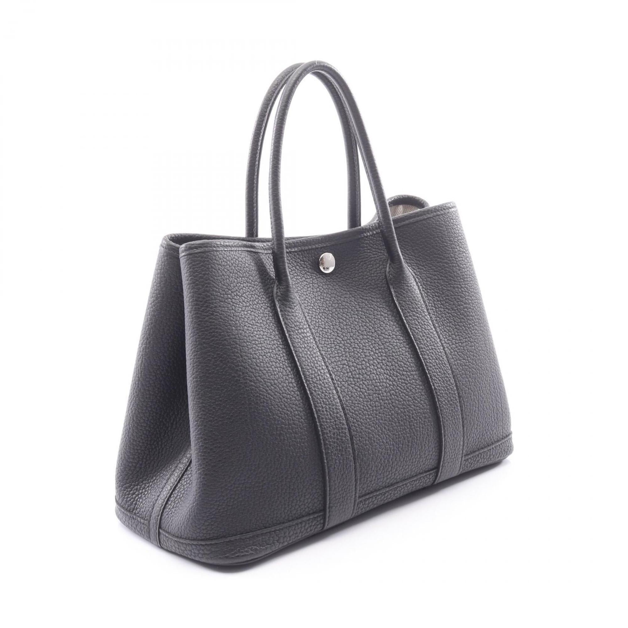 Hermes Black Negonda Leather Handbag Tote Bag (Pre-Owned)