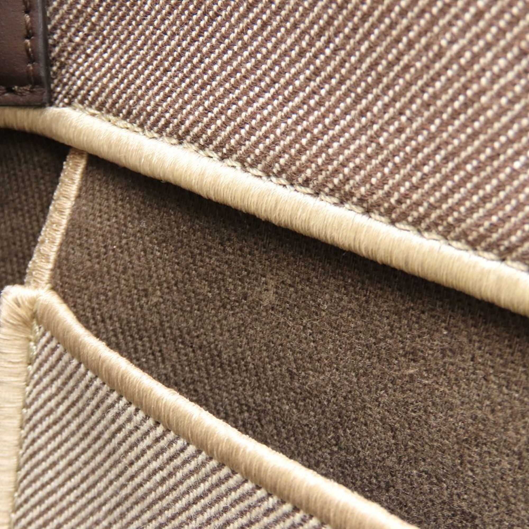 Chloé Brown Coal Canvas Leather Tote Bag (Pre-Owned)