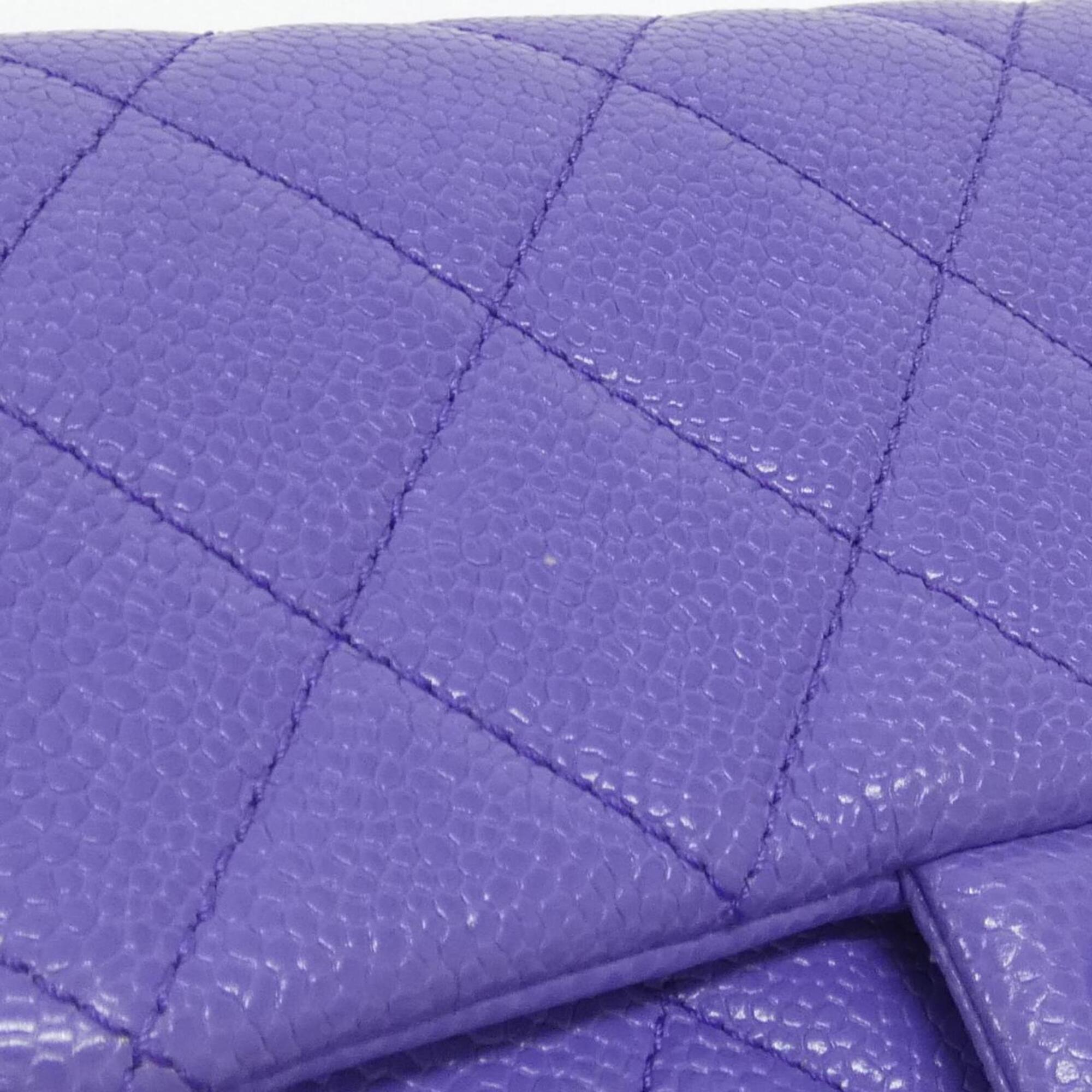 Chanel Purple Grained Calfskin Shoulder Bag (Pre-Owned)