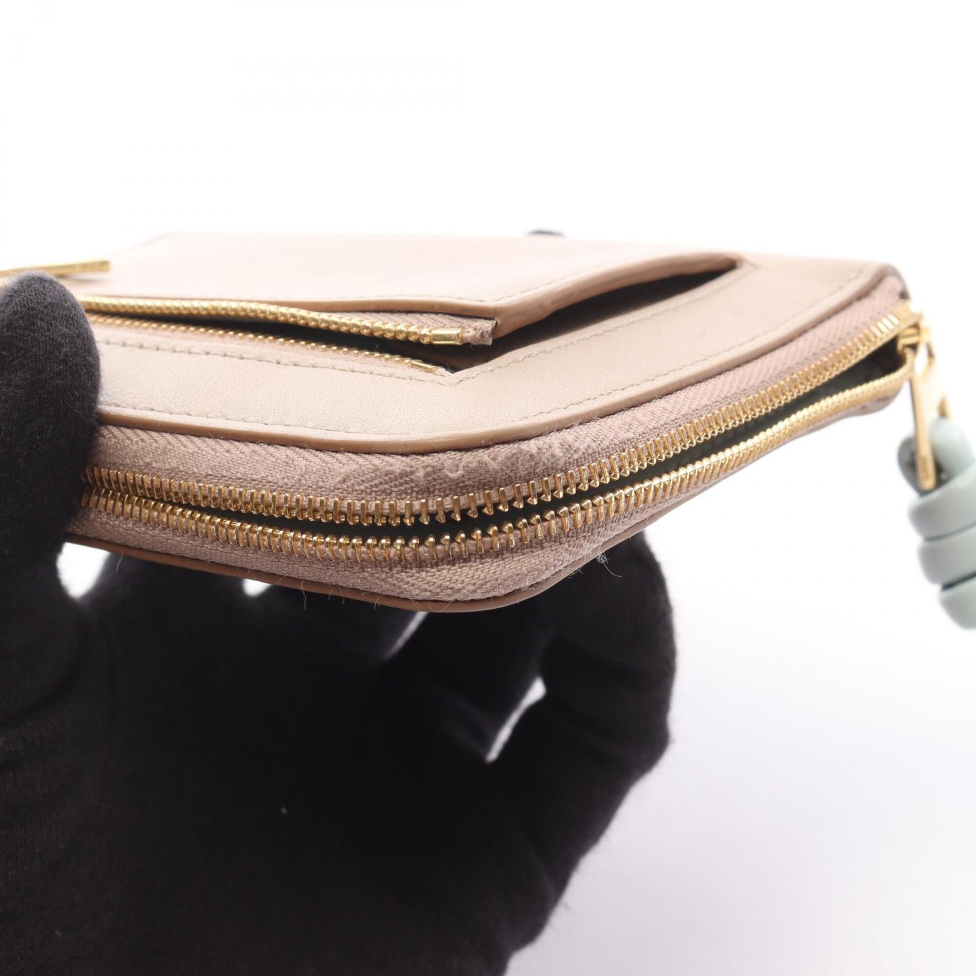 Loewe Beige Blue Leather Wallet (Bi-Fold) (Pre-Owned)