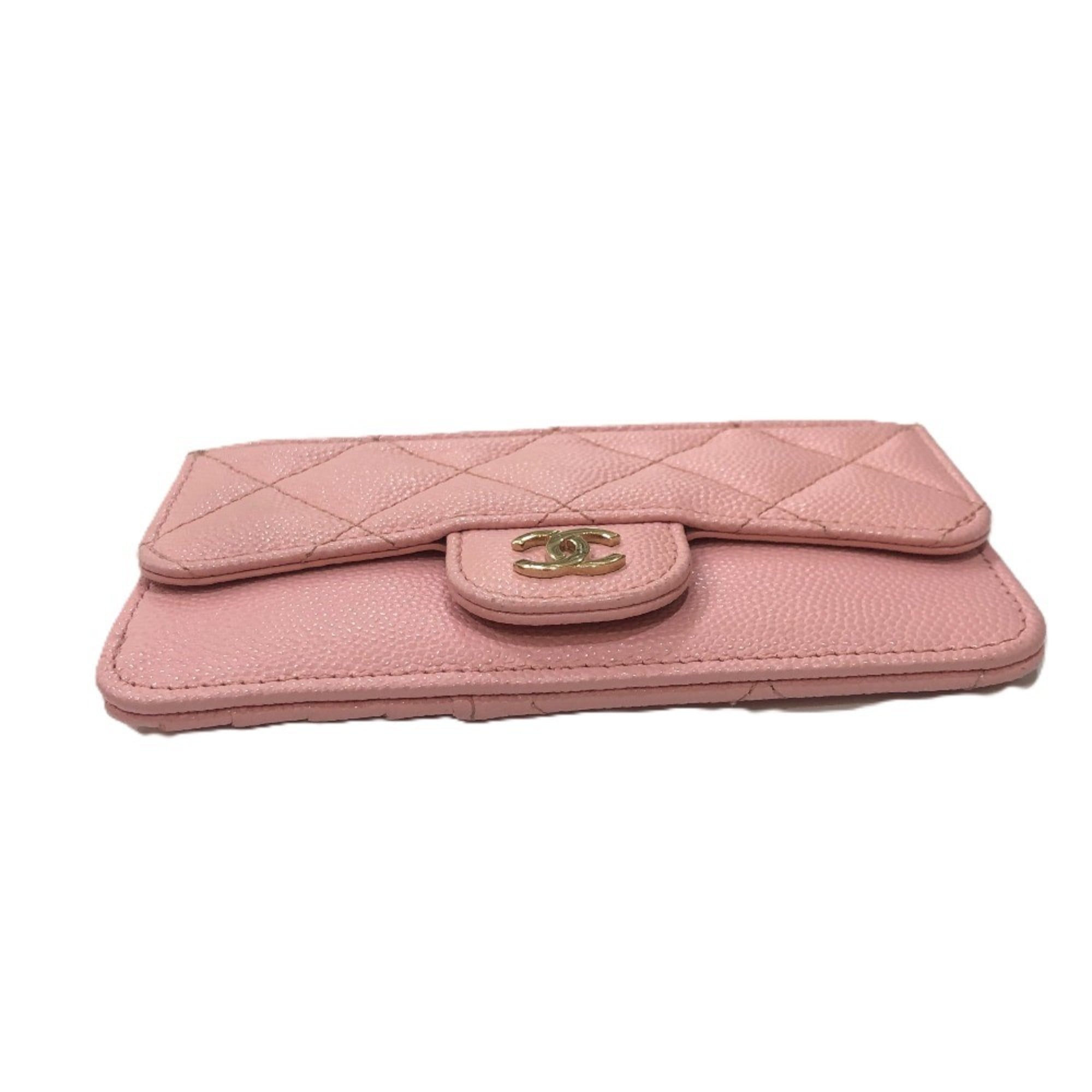 Chanel Pink Grained Calfskin Coin Purse/Coin Case (Pre-Owned)