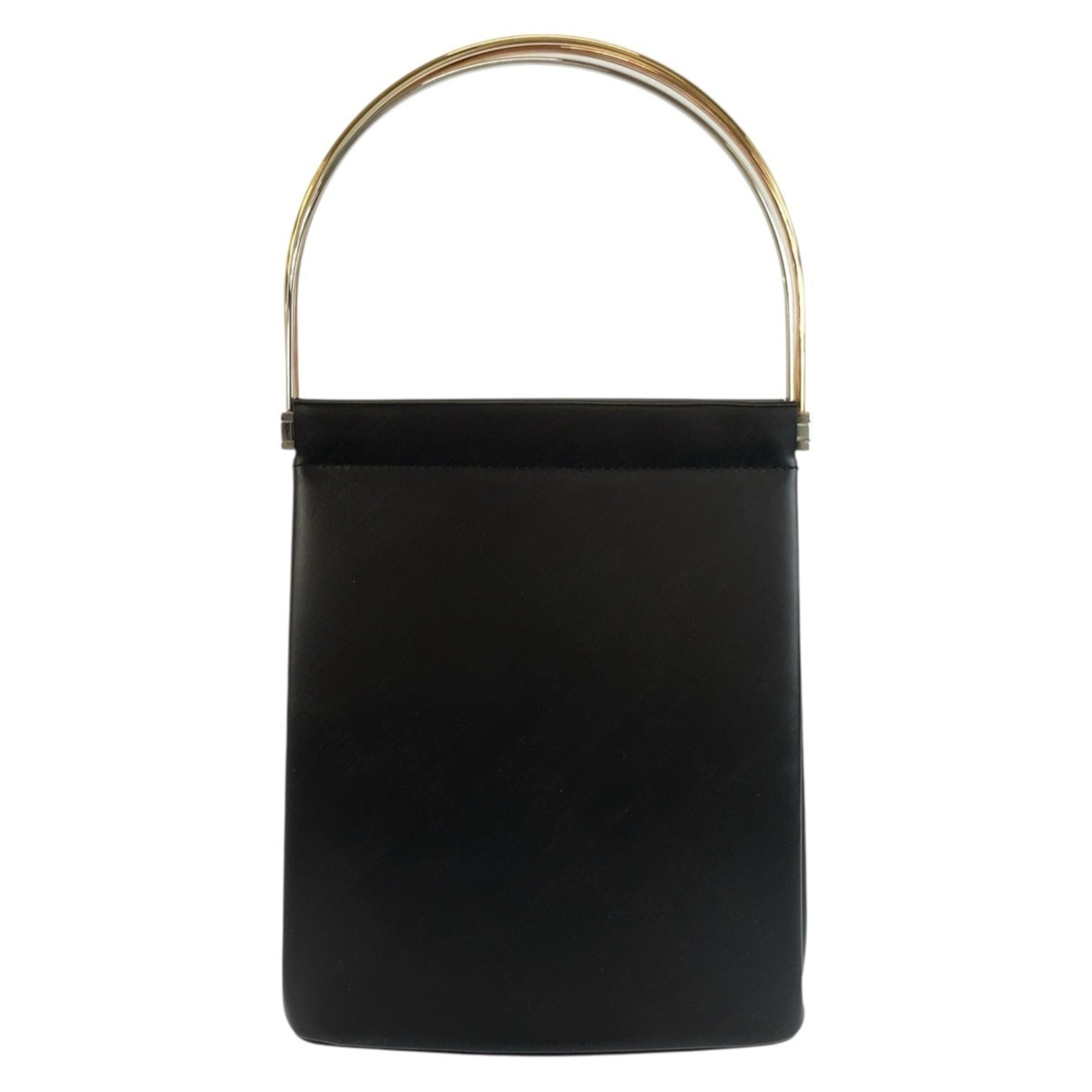 Cartier Black Leather Handbag Vanity Bag (Pre-Owned)