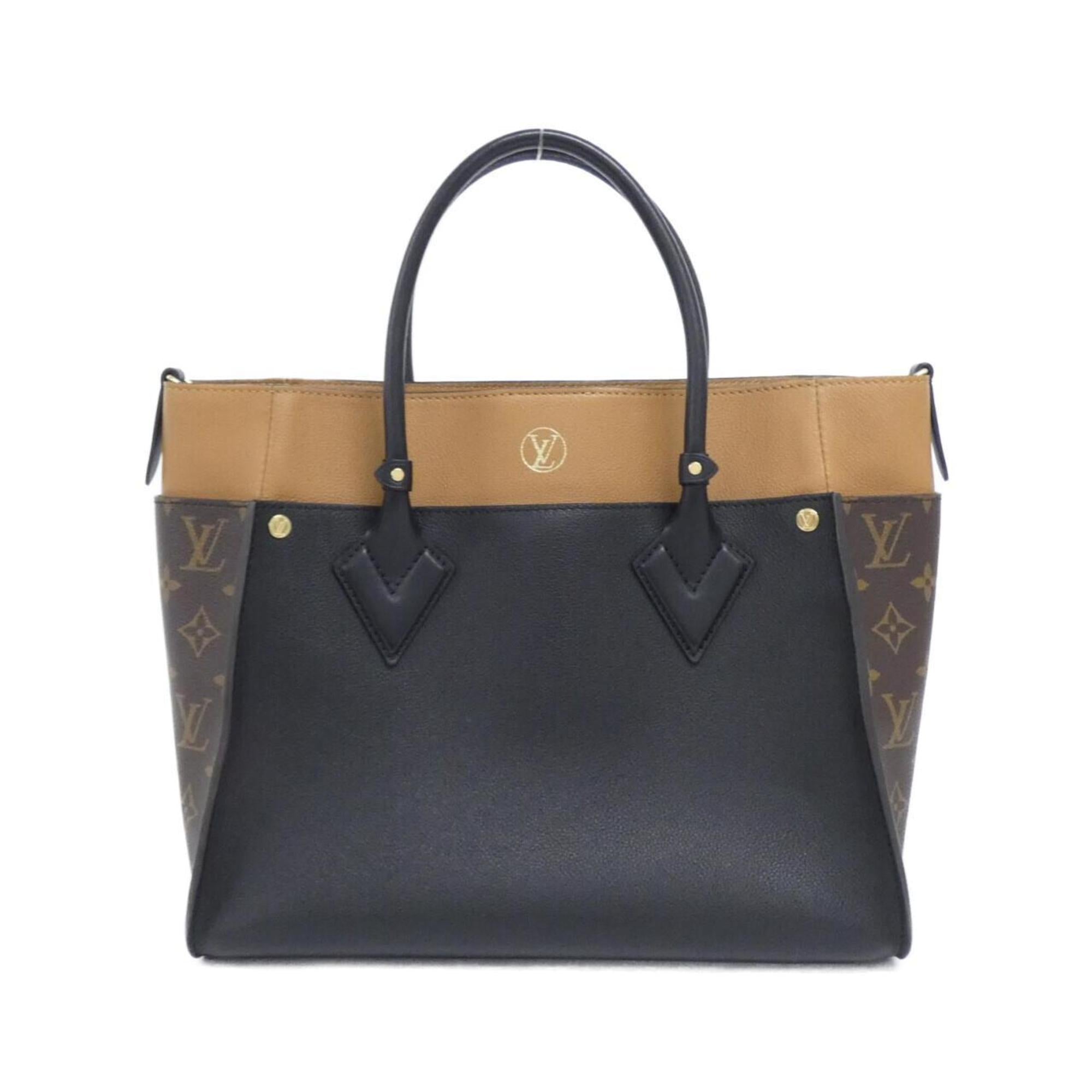 Louis Vuitton Black Leather Coated Canvas Handbag (Pre-Owned)
