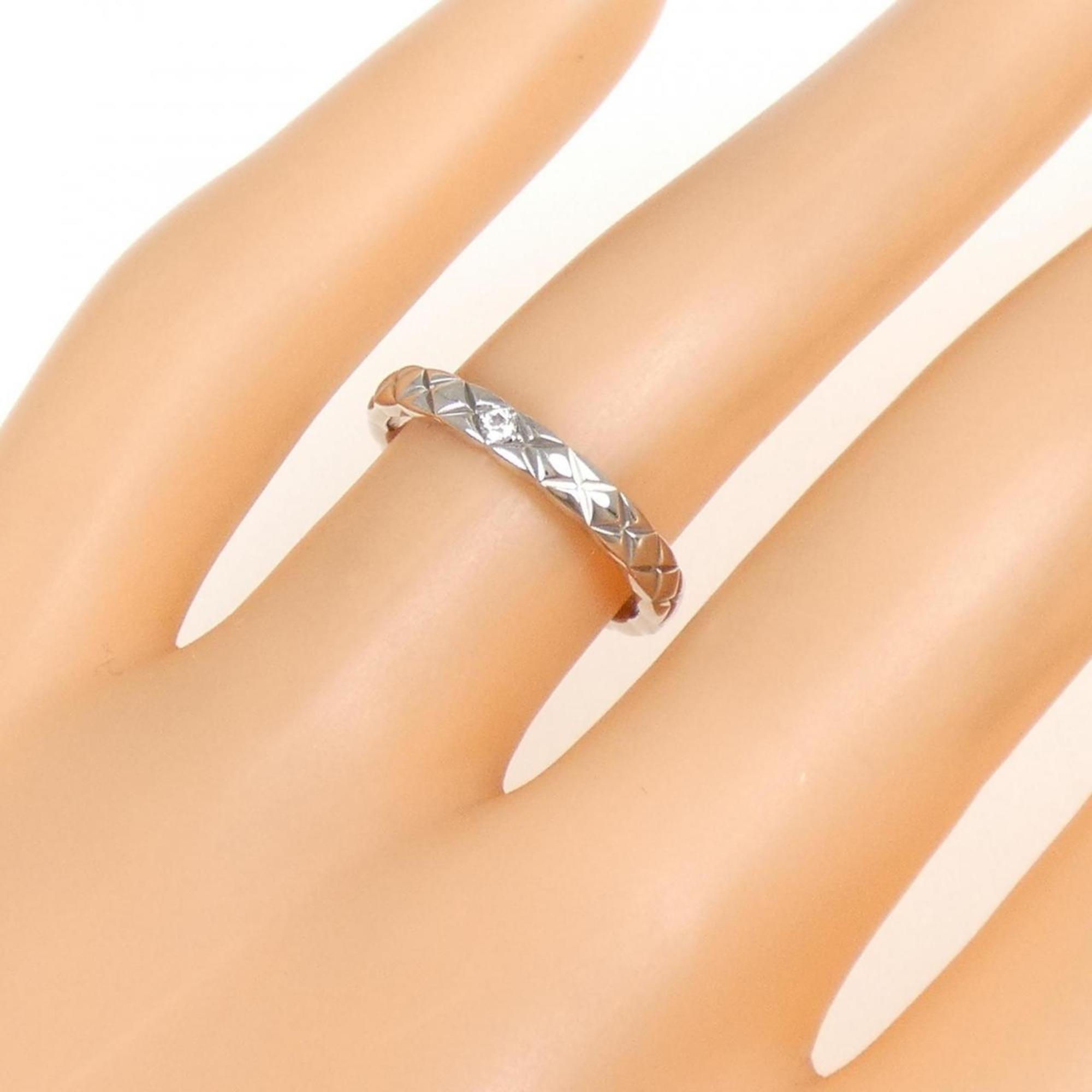 Chanel Platinum Platinum 950 Band Ring (Pre-Owned)