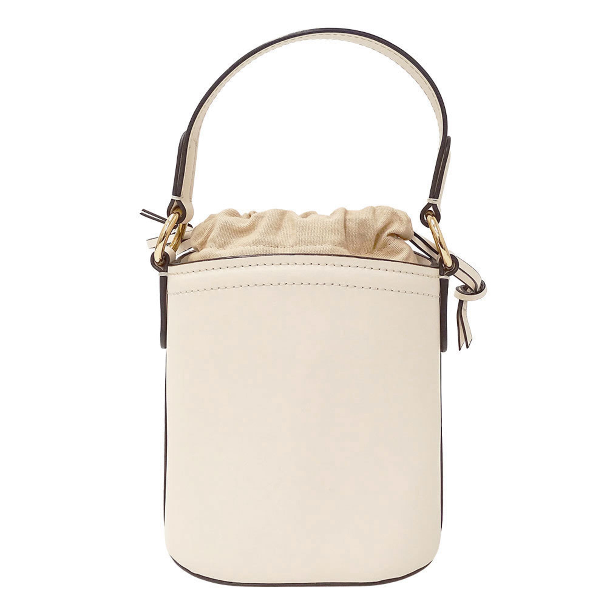 Michael Kors Beige Ivory Leather Canvas Handbag Shoulder Bag (Pre-Owned)