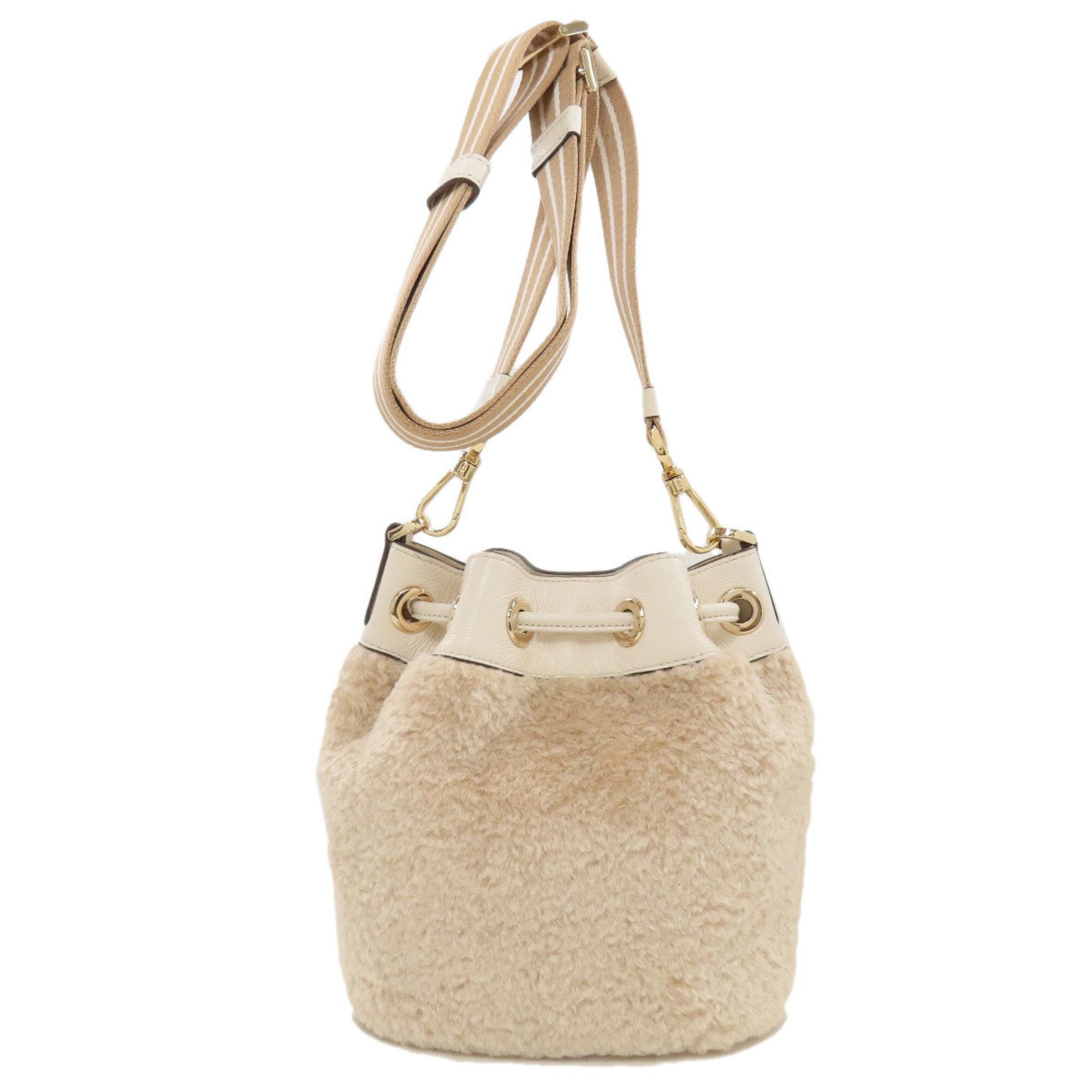 Kate Spade Beige Faux Fur Pouch Shoulder Bag (Pre-Owned)