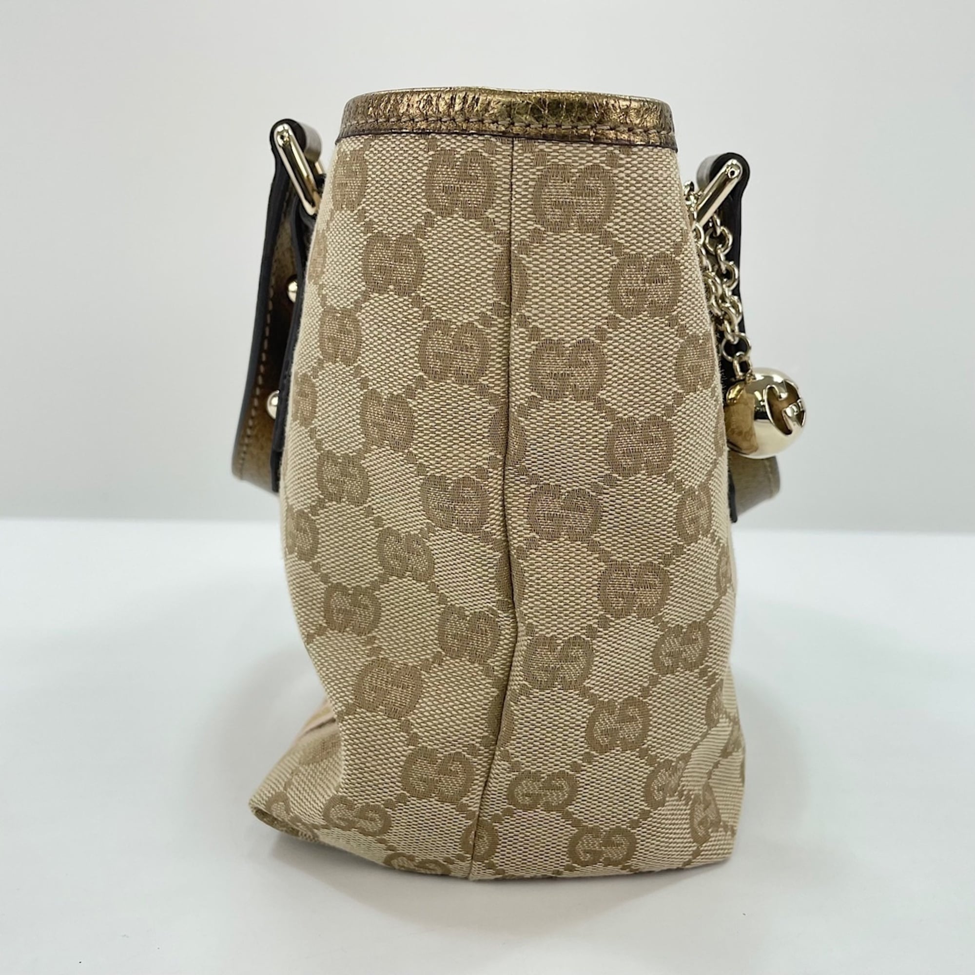 Gucci Sherry Line Beige Handbag (Pre-Owned)