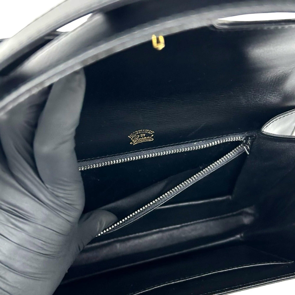 Gucci Black Leather Handbag Shoulder Bag (Pre-Owned)