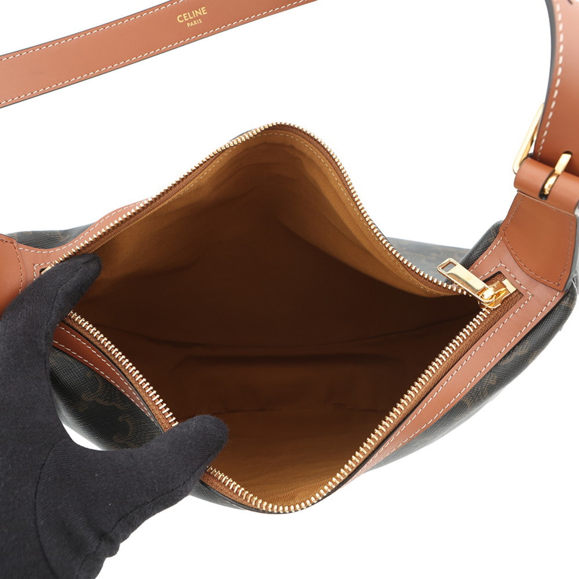 Celine Brown Dark Brown Pvc Leather Handbag Shoulder Bag (Pre-Owned)