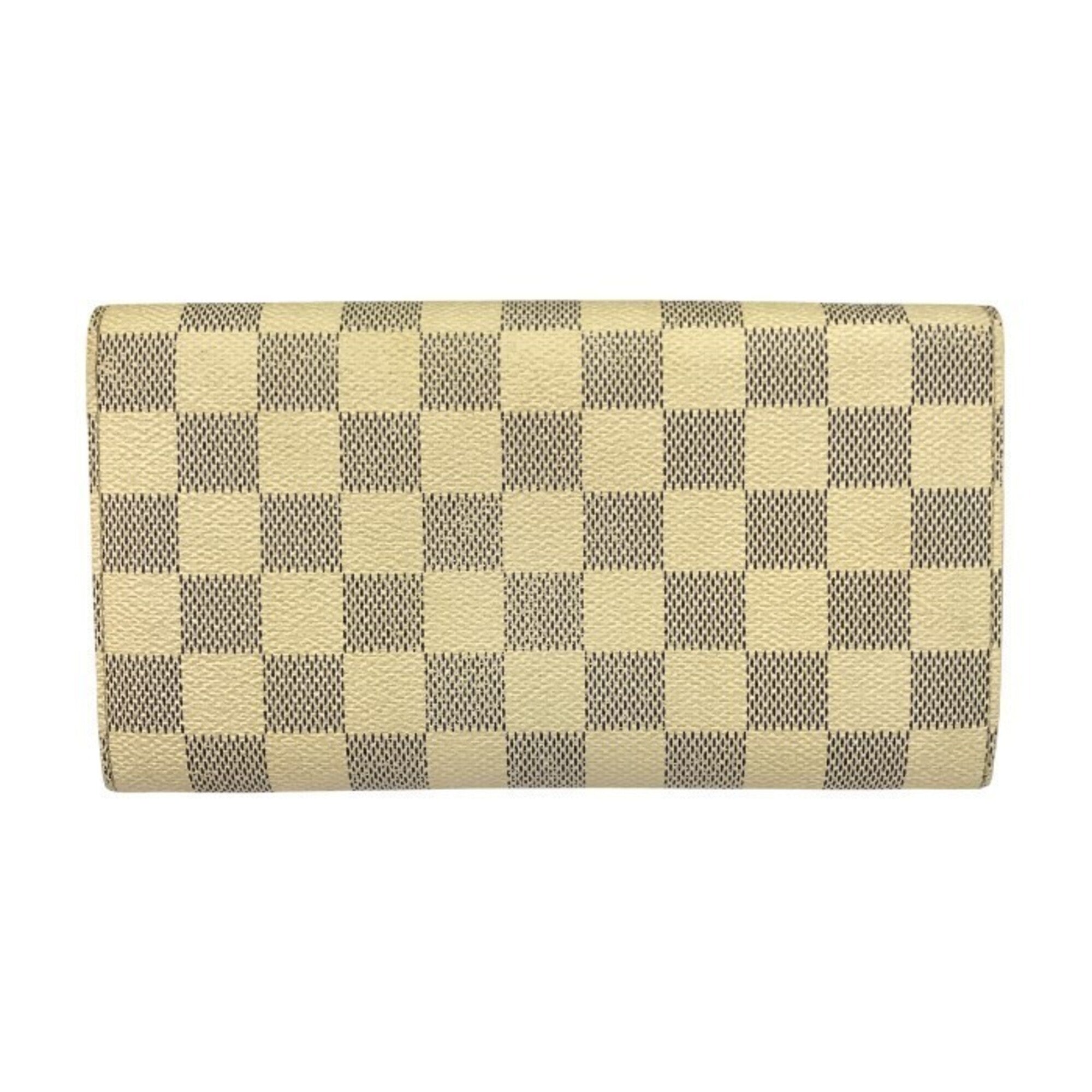 Louis Vuitton White Damier Azur Long Wallet (Tri-Fold) (Pre-Owned)