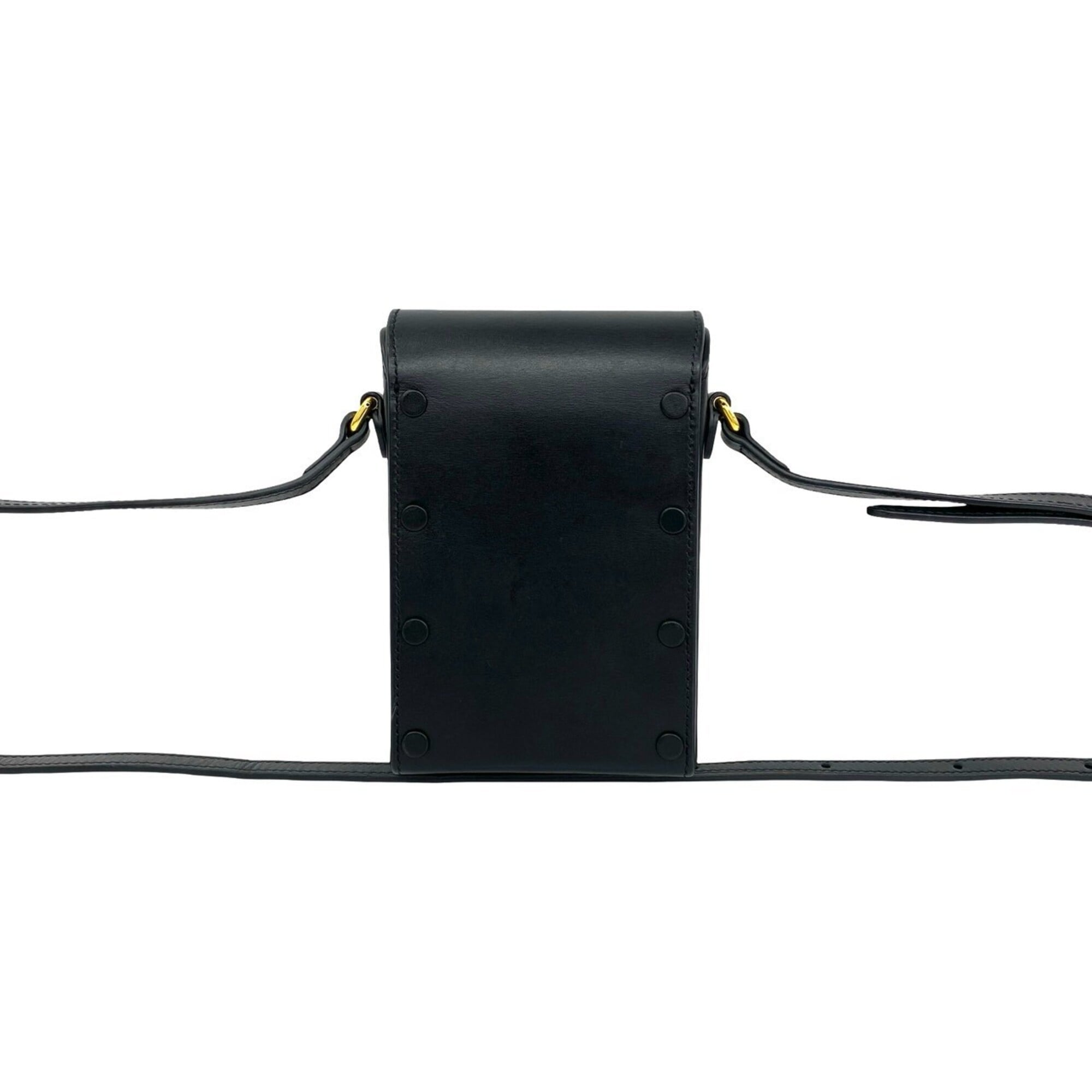 Gucci Black Leather Crossbody Bag Pochette Shoulder Bag (Pre-Owned)