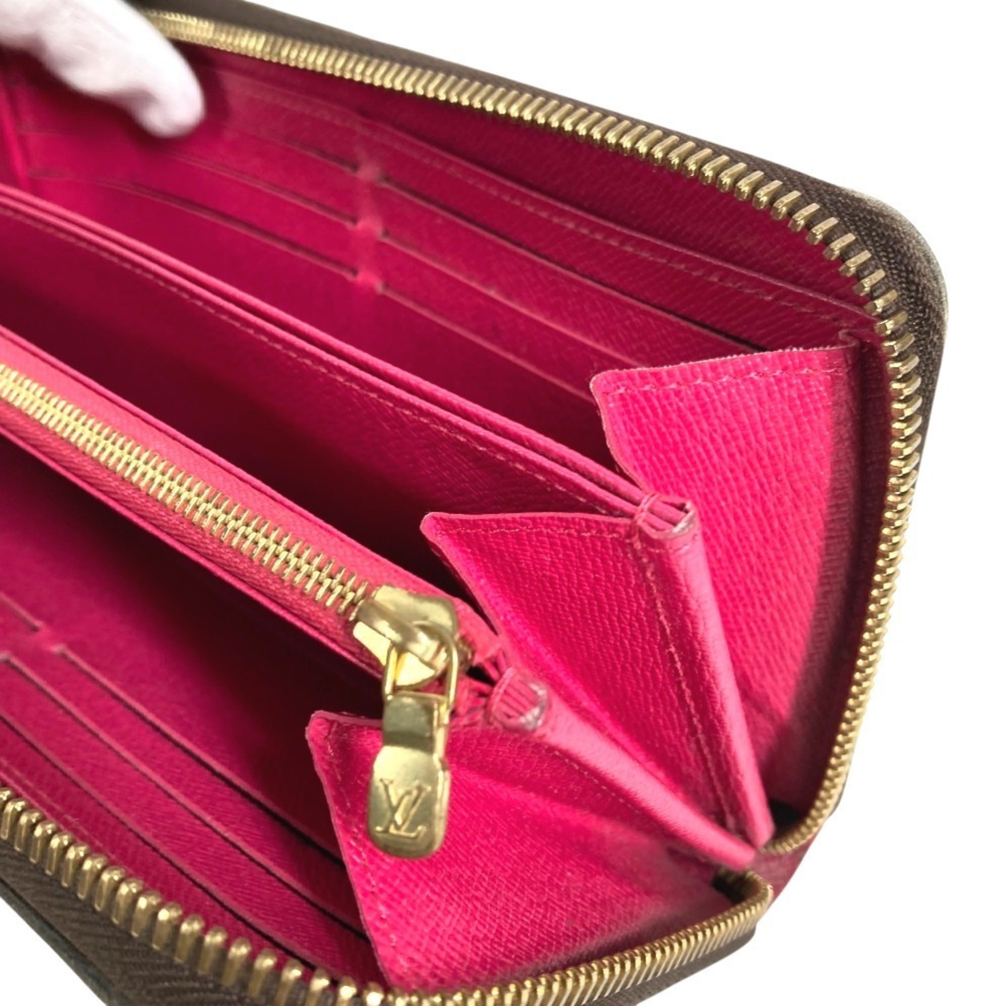 Louis Vuitton Brown Pink Monogram Canvas Long Wallet (Bi-Fold) (Pre-Owned)