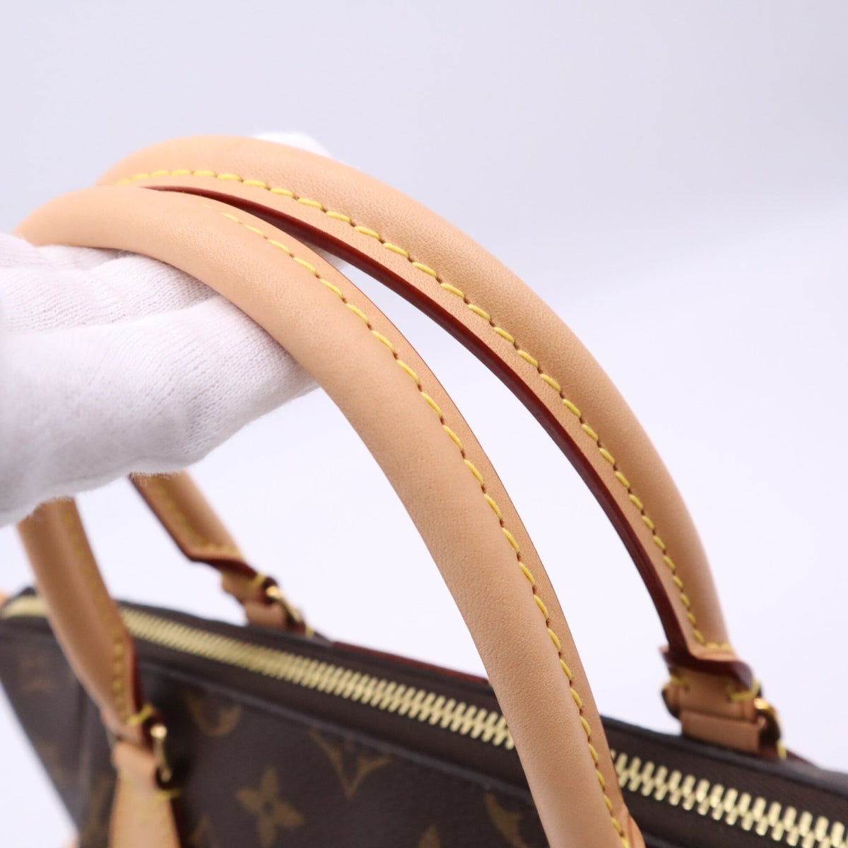 Louis Vuitton Monogram Beige Brown Coated Canvas Leather Handbag Shoulder Bag (Pre-Owned)
