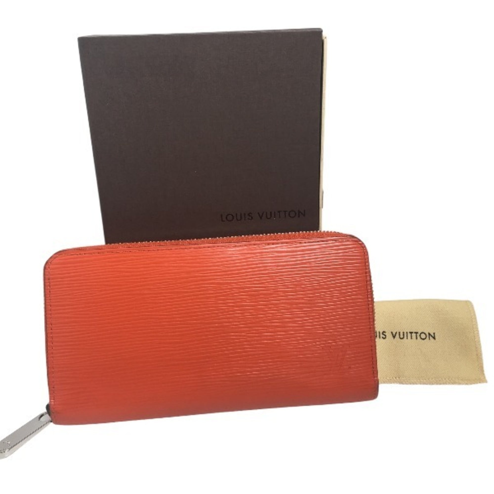 Louis Vuitton Epi Orange Epi Leather Long Wallet (Bi-Fold) (Pre-Owned)