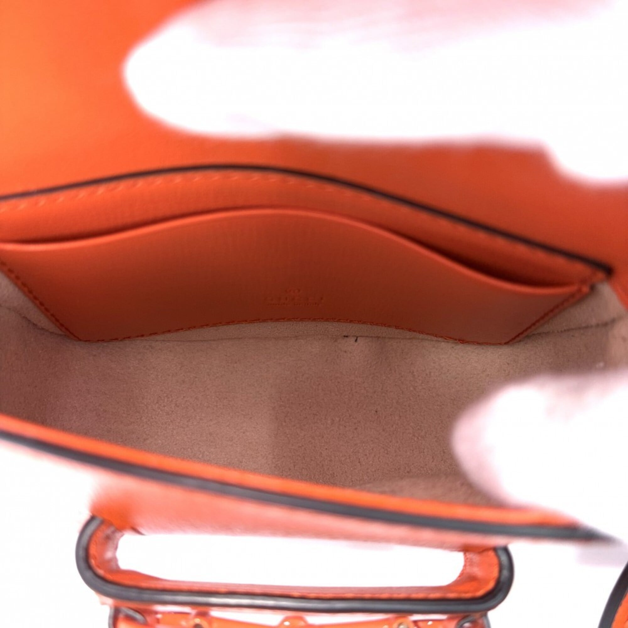 Gucci Orange White Leather Handbag Shoulder Bag (Pre-Owned)