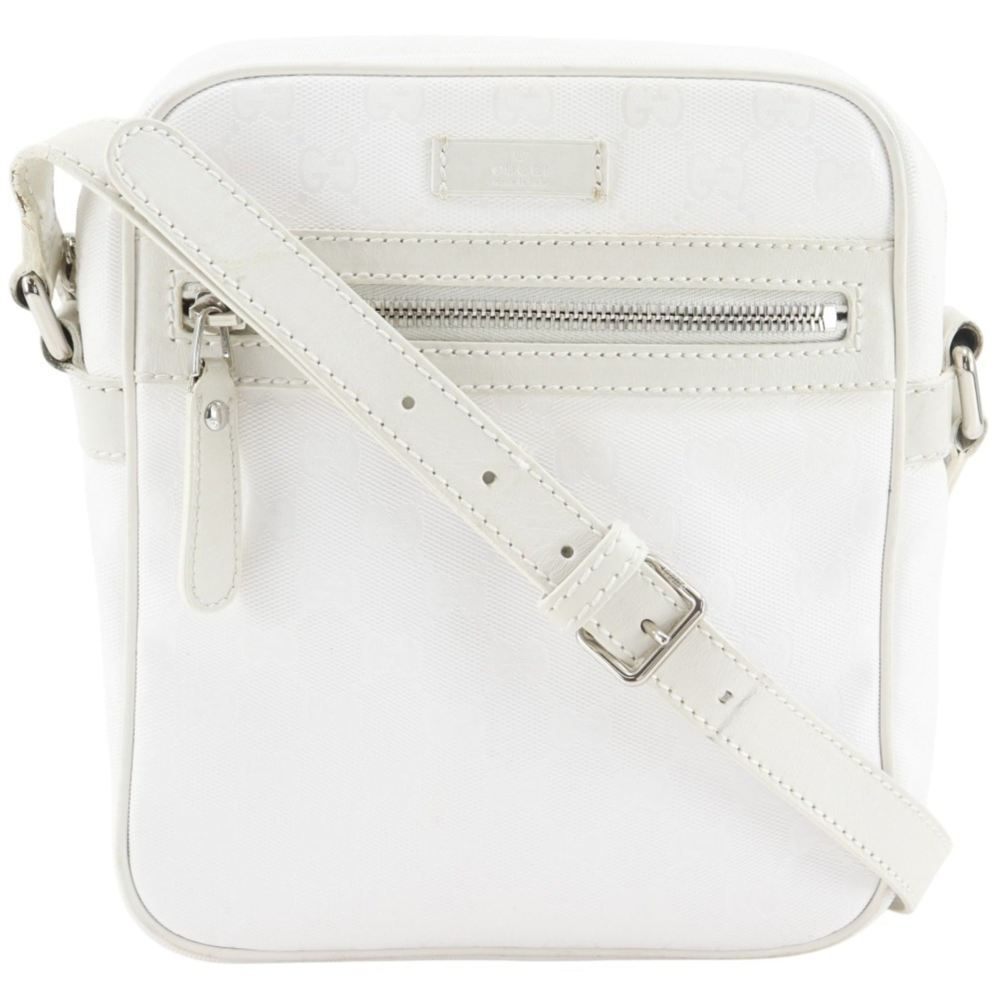 Gucci White Gg Imprimé Pvc Shoulder Bag (Pre-Owned)
