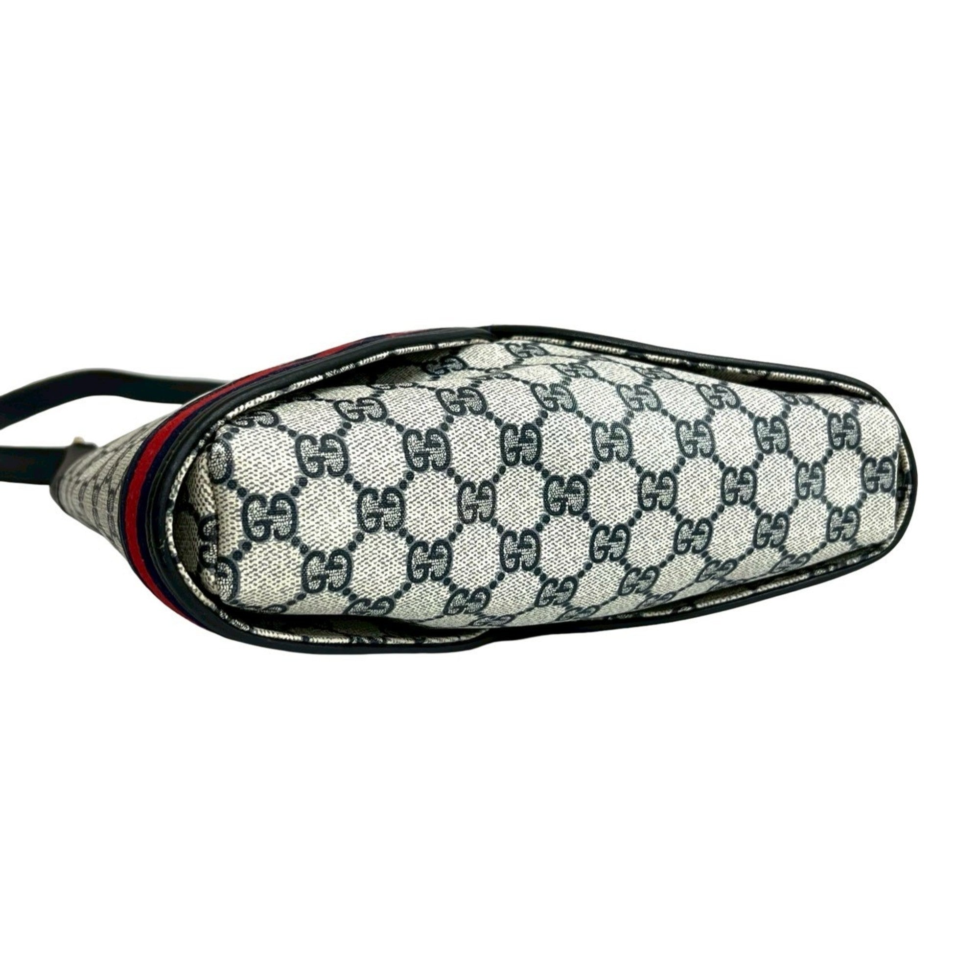 Gucci Navy Red Color Leather Pvc Shoulder Bag (Pre-Owned)