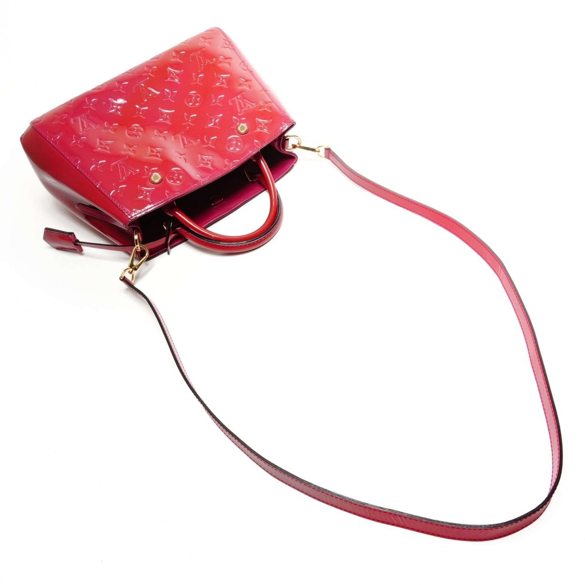 Louis Vuitton Red Color Vernis Handbag (Pre-Owned)
