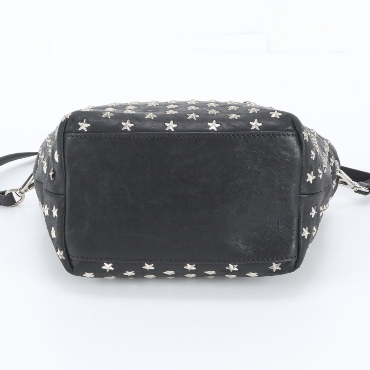 Jimmy Choo Black Leather Handbag Shoulder Bag Tote Bag (Pre-Owned)