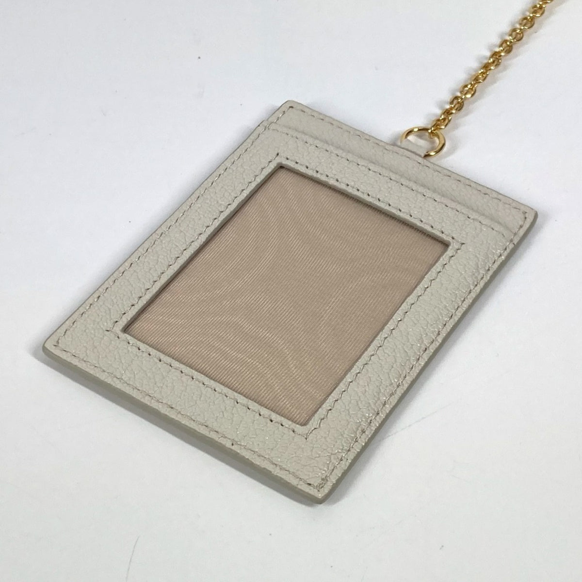 Miu Miu Gray White Leather Long Wallet (Bi-Fold) (Pre-Owned)
