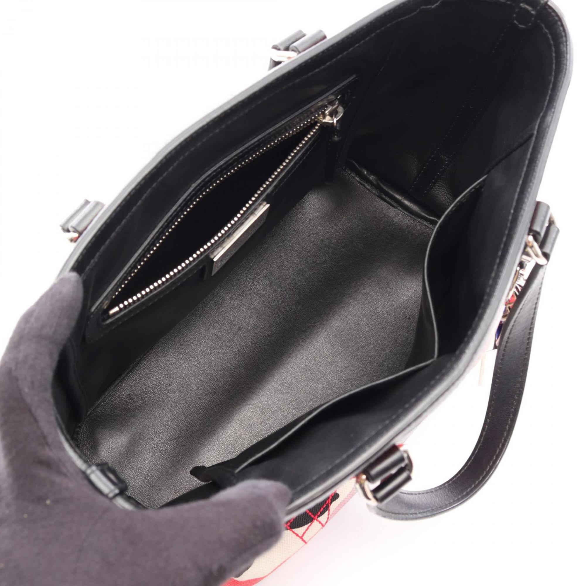 Christian Dior Black Multi-Color Canvas Leather Handbag (Pre-Owned)