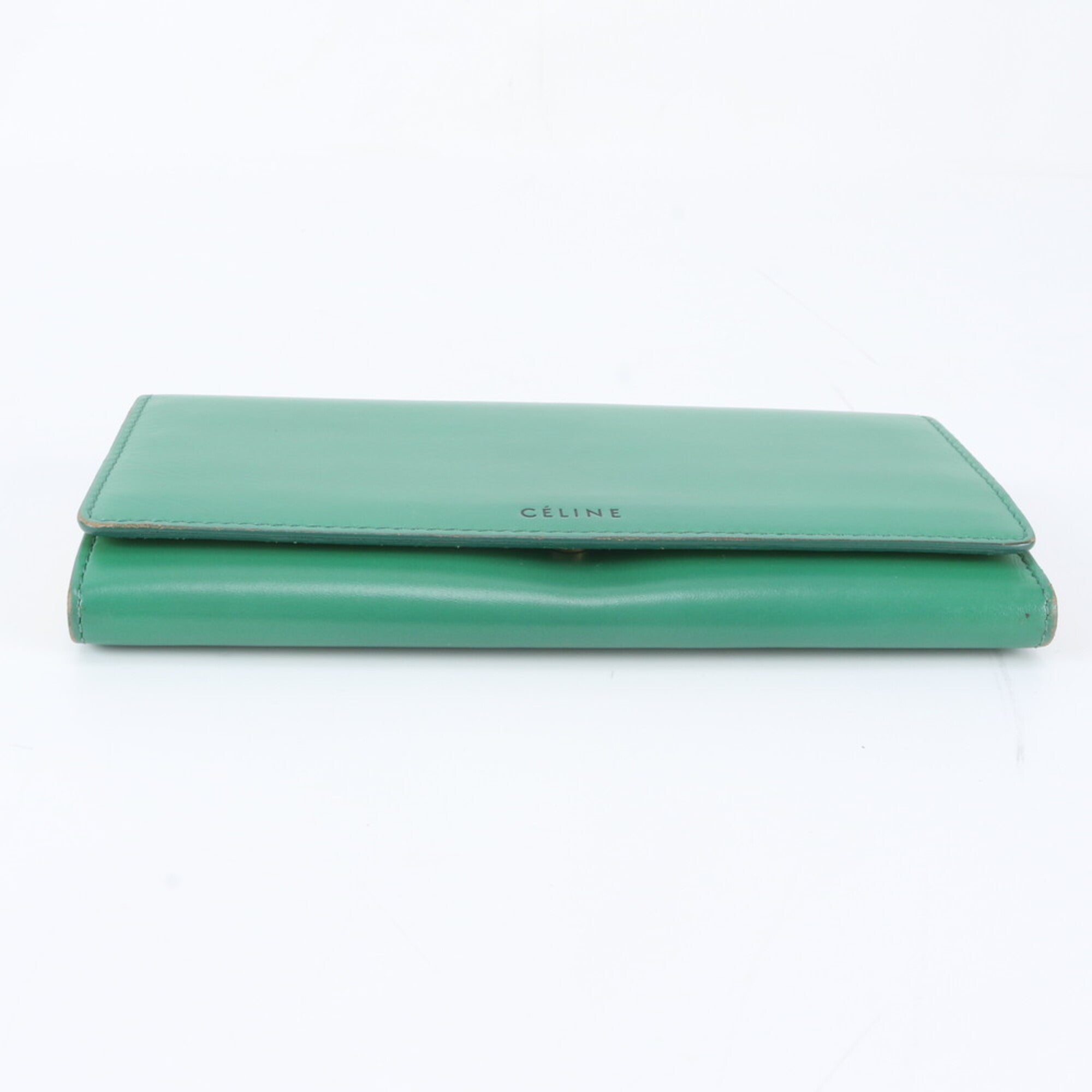 Celine Green Leather Coin Purse/Coin Case (Pre-Owned)
