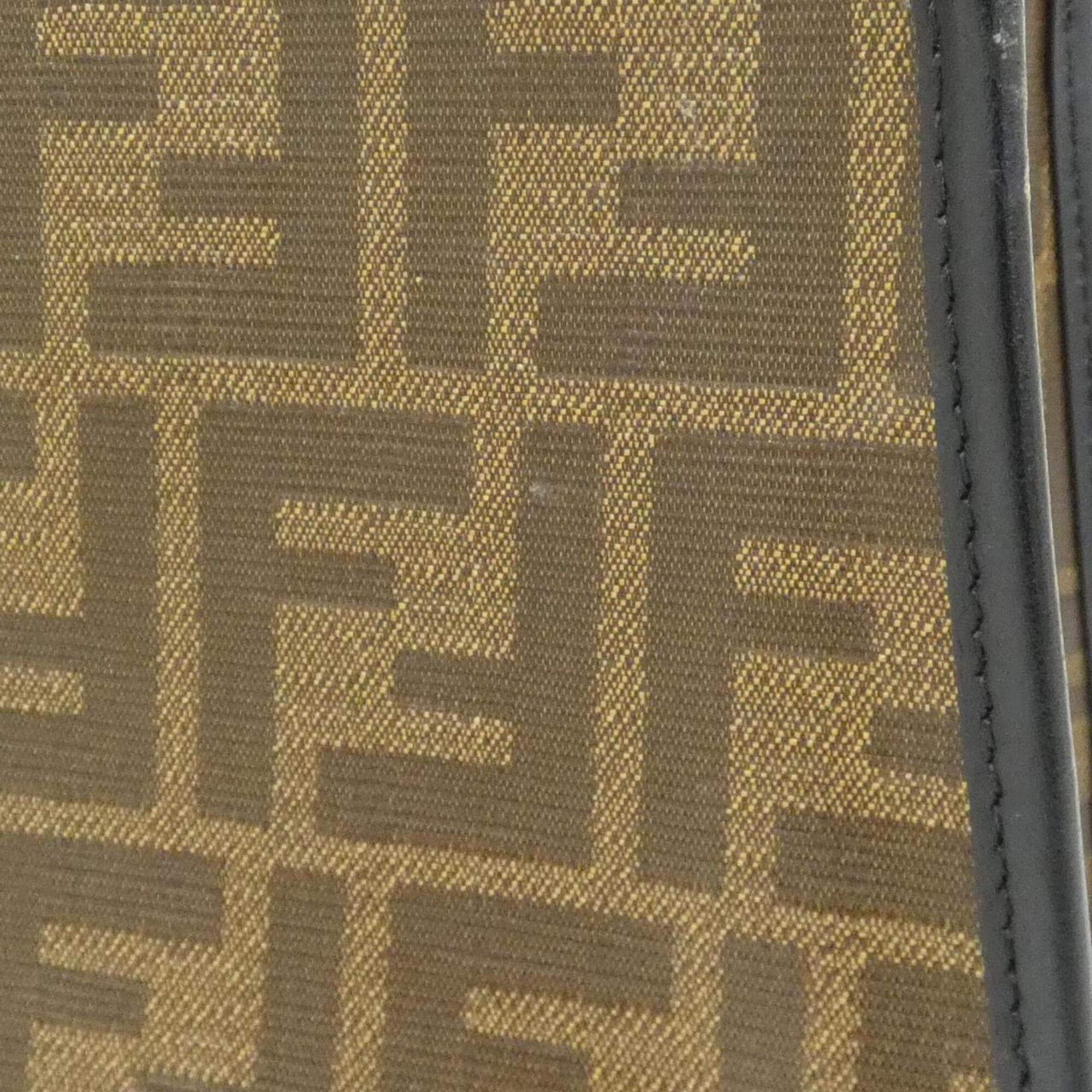 Fendi Brown Coated Canvas Handbag (Pre-Owned)