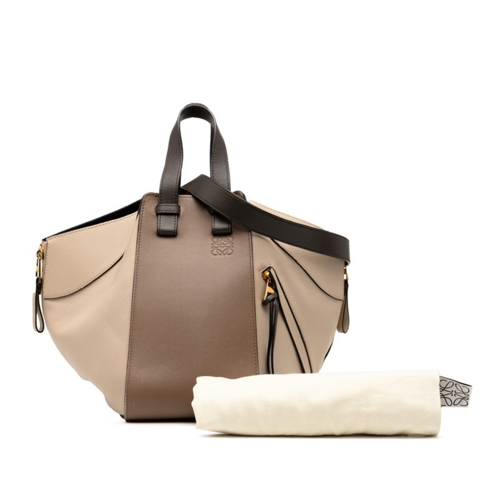 Loewe Beige Brown Leather Handbag Shoulder Bag (Pre-Owned)